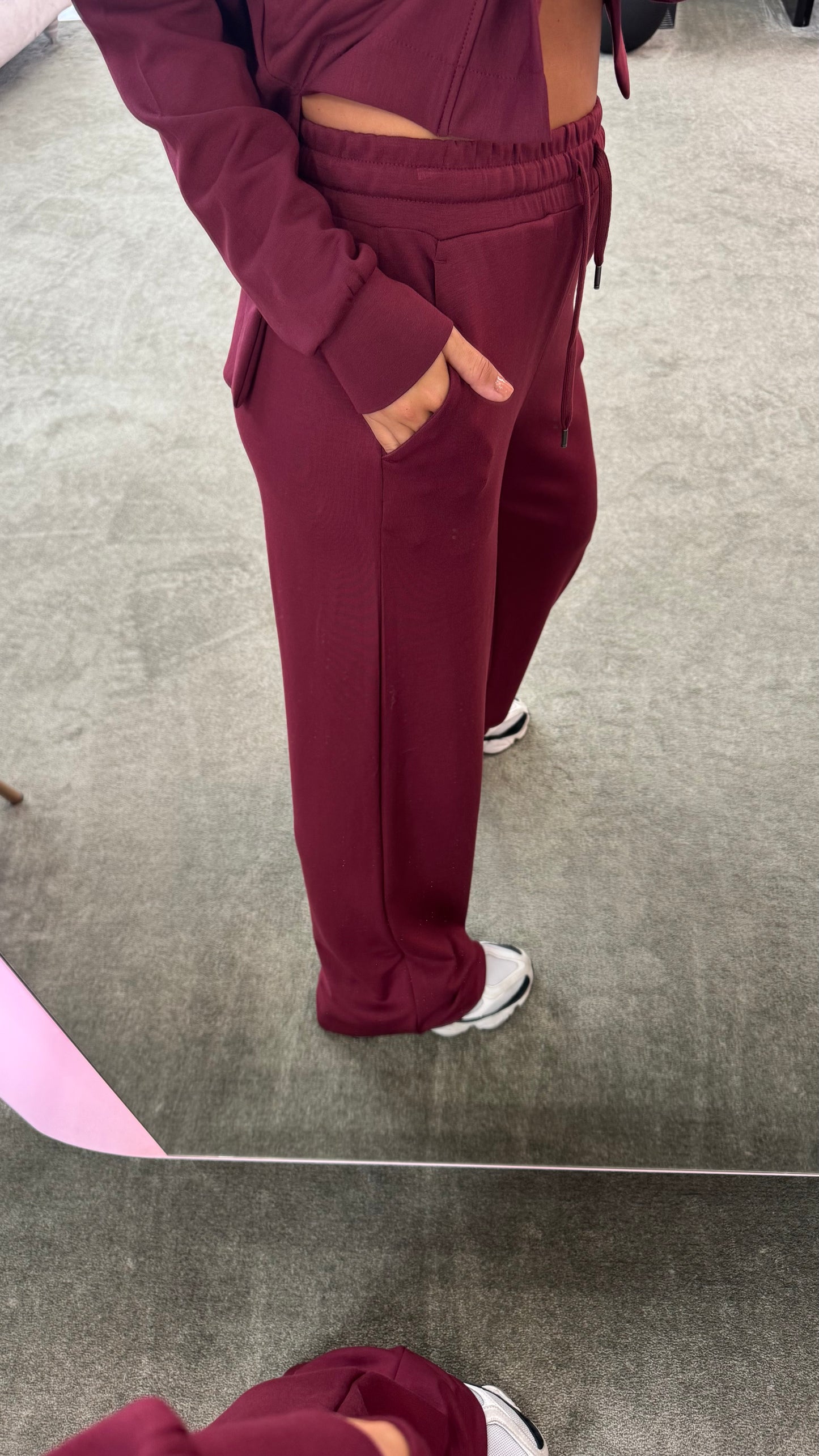 Joggers bordeaux in modal a palazzo sy