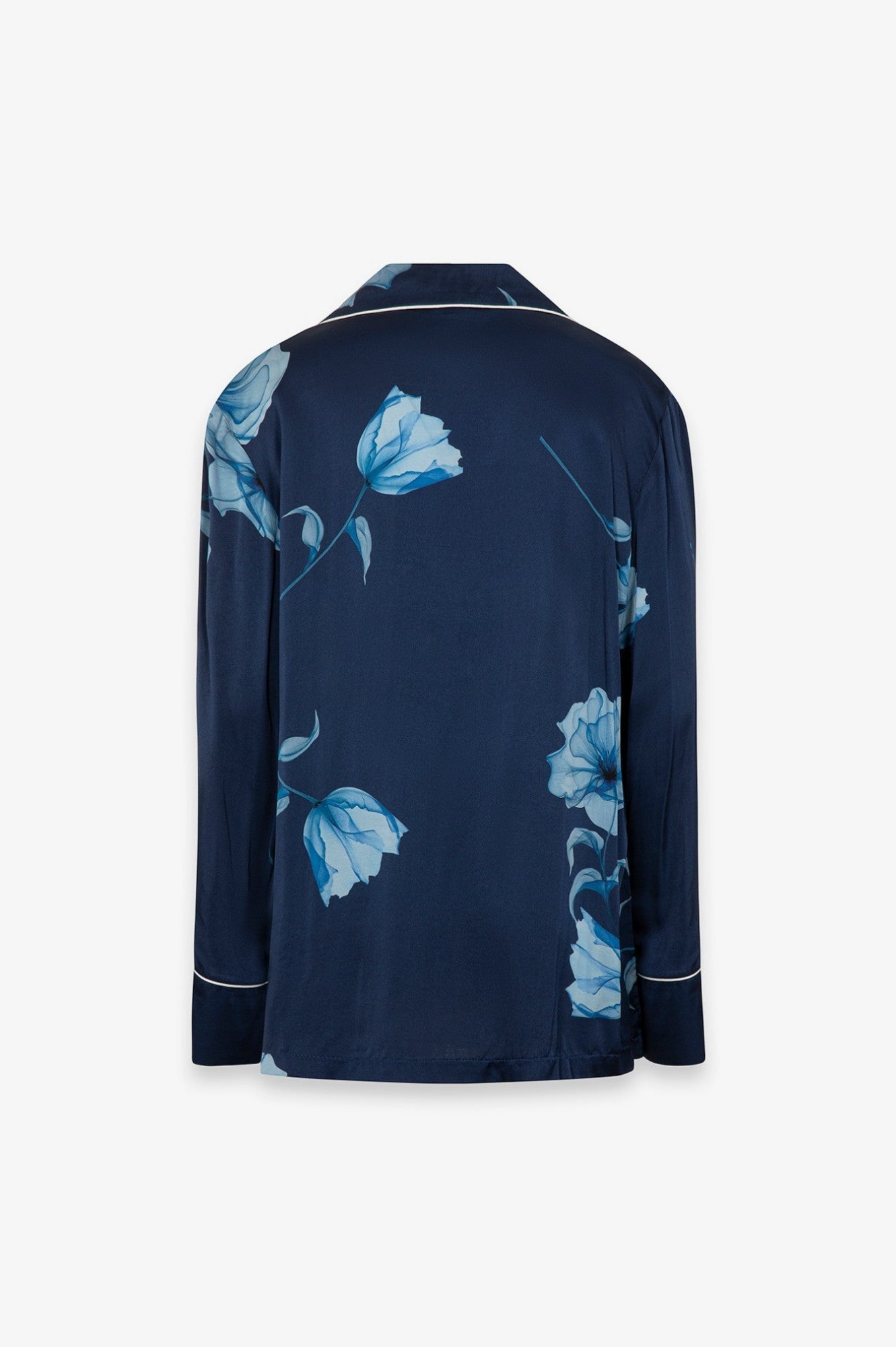 Camicia alison MAR DE MARGARITAS blu con fiori azzurri