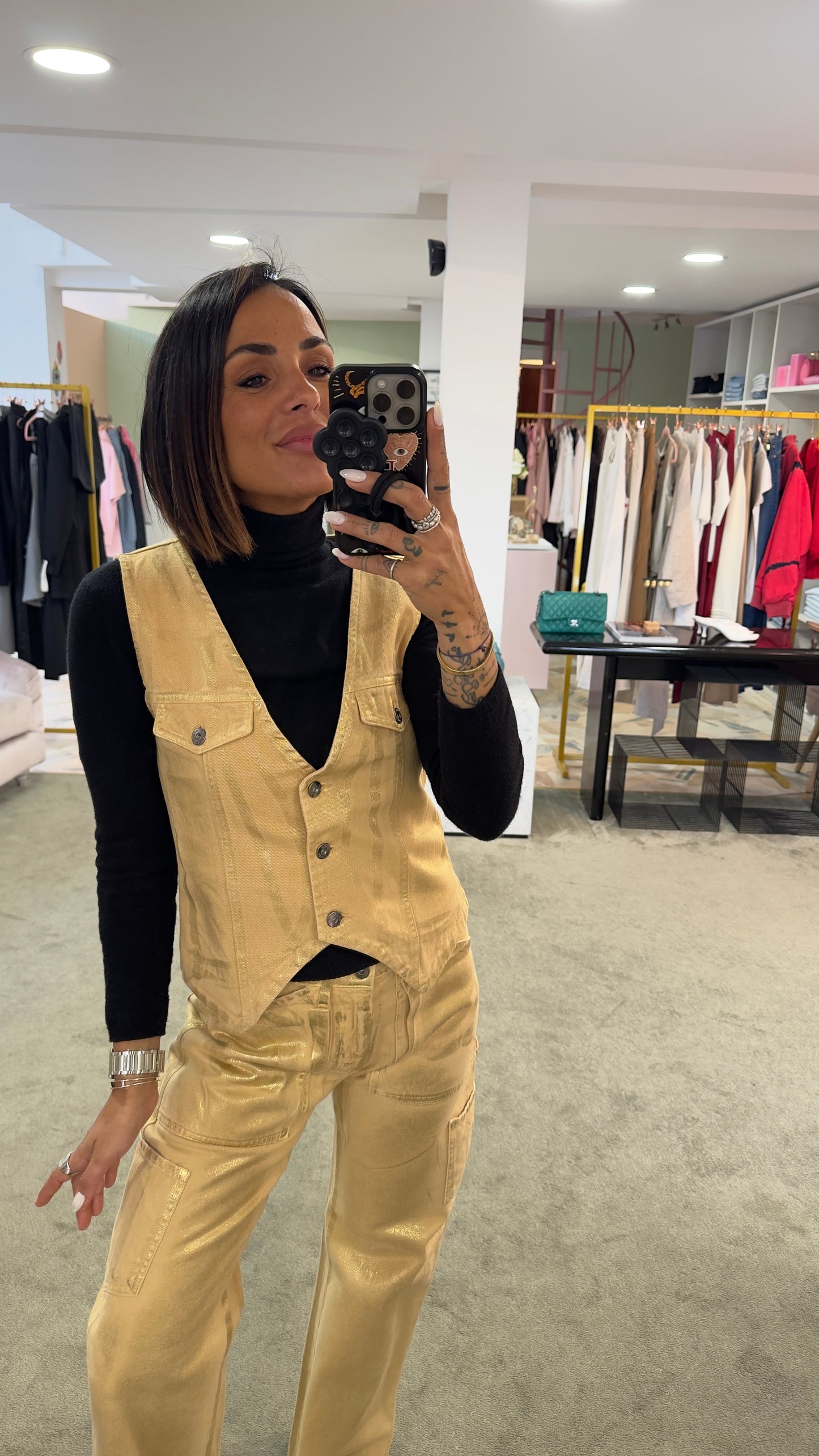Gilet laminato oro Don't@me