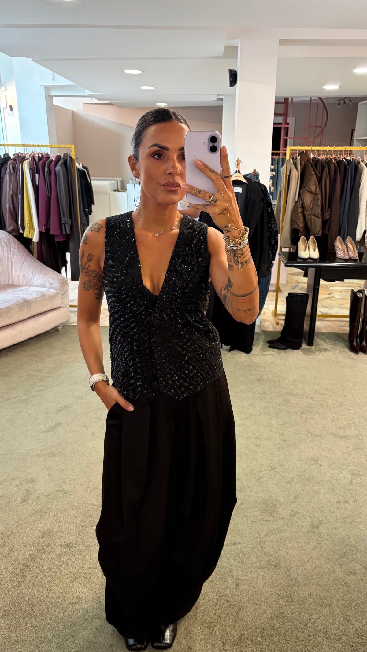 Pantaloni neri classici baloon ay