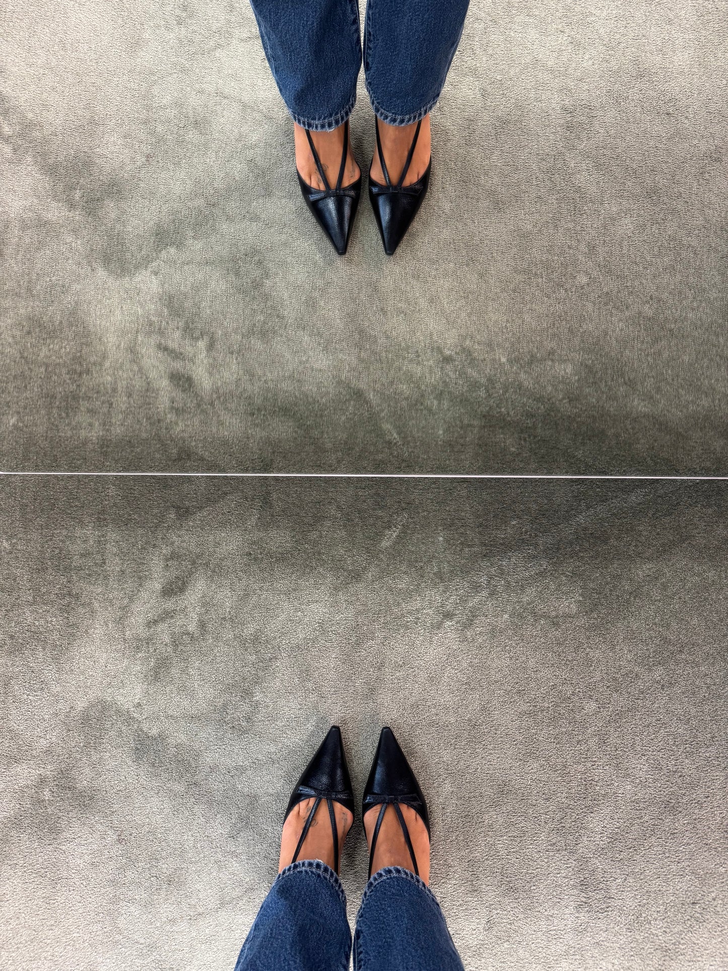Slingback nera con fiocchetto