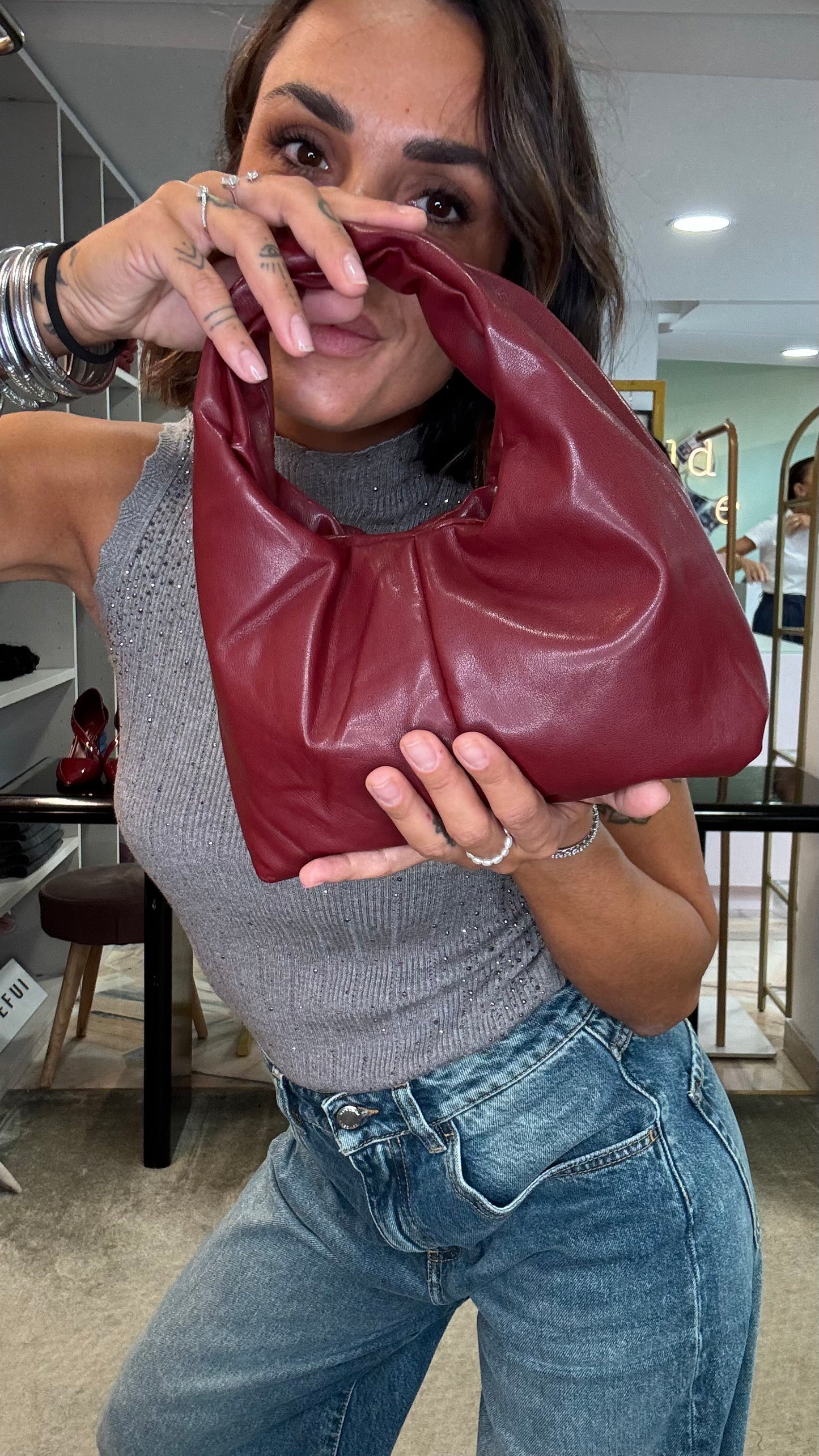 Hobo bag piccola bordeaux Hinnominate