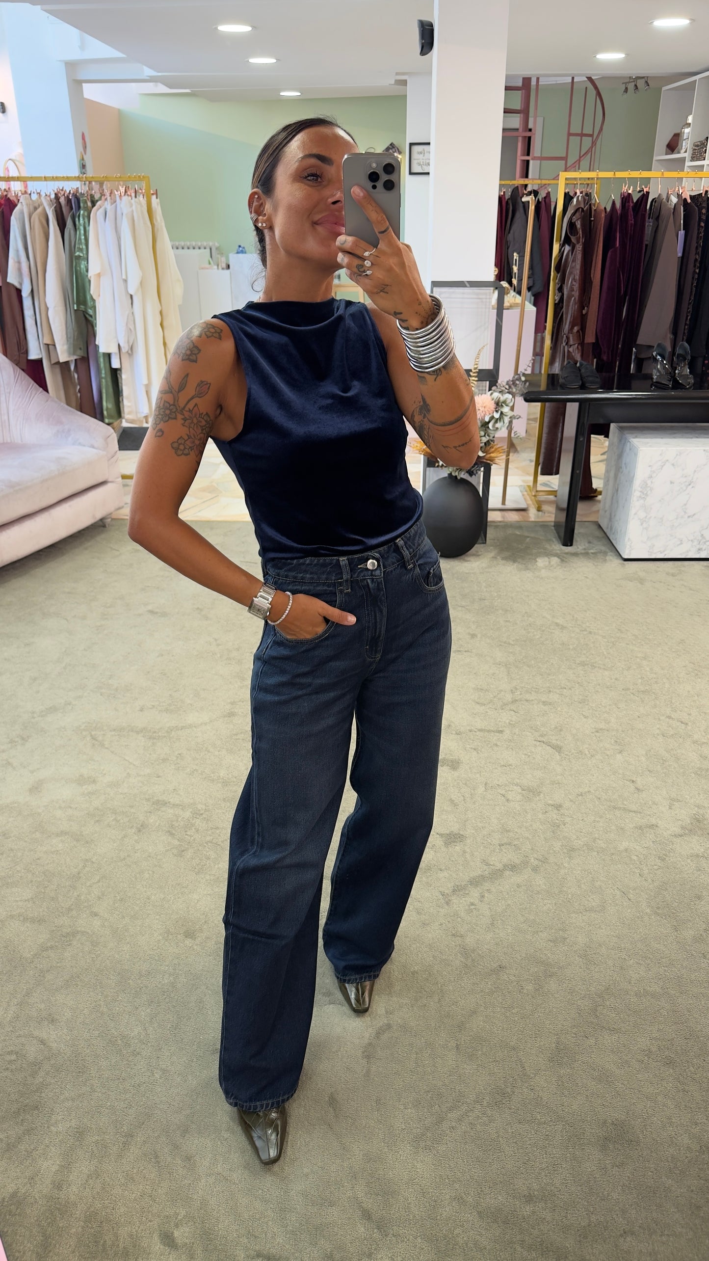 Jeans poppy dusty blue Icon