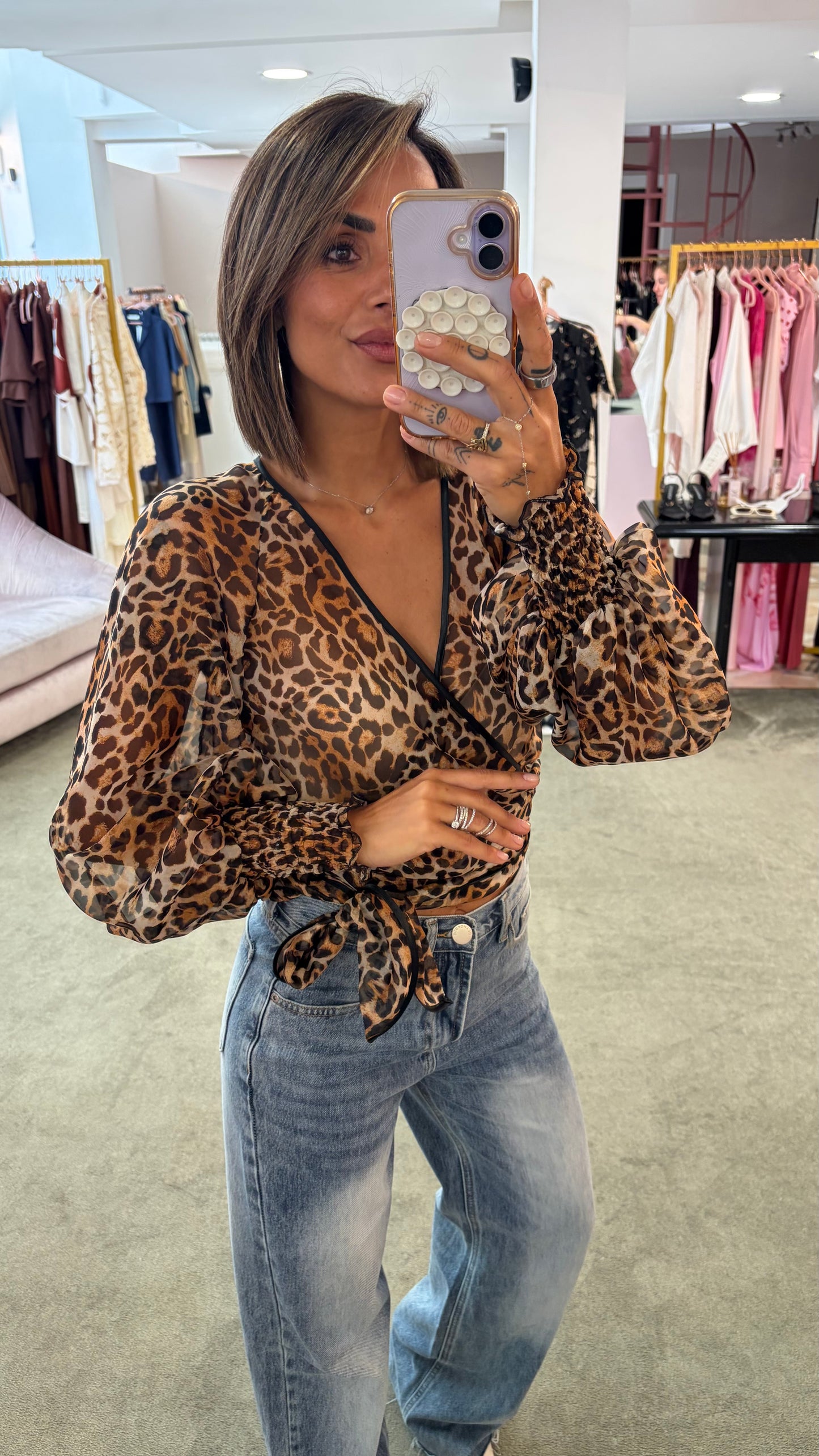 Camicia leopardata con fusciacca mq