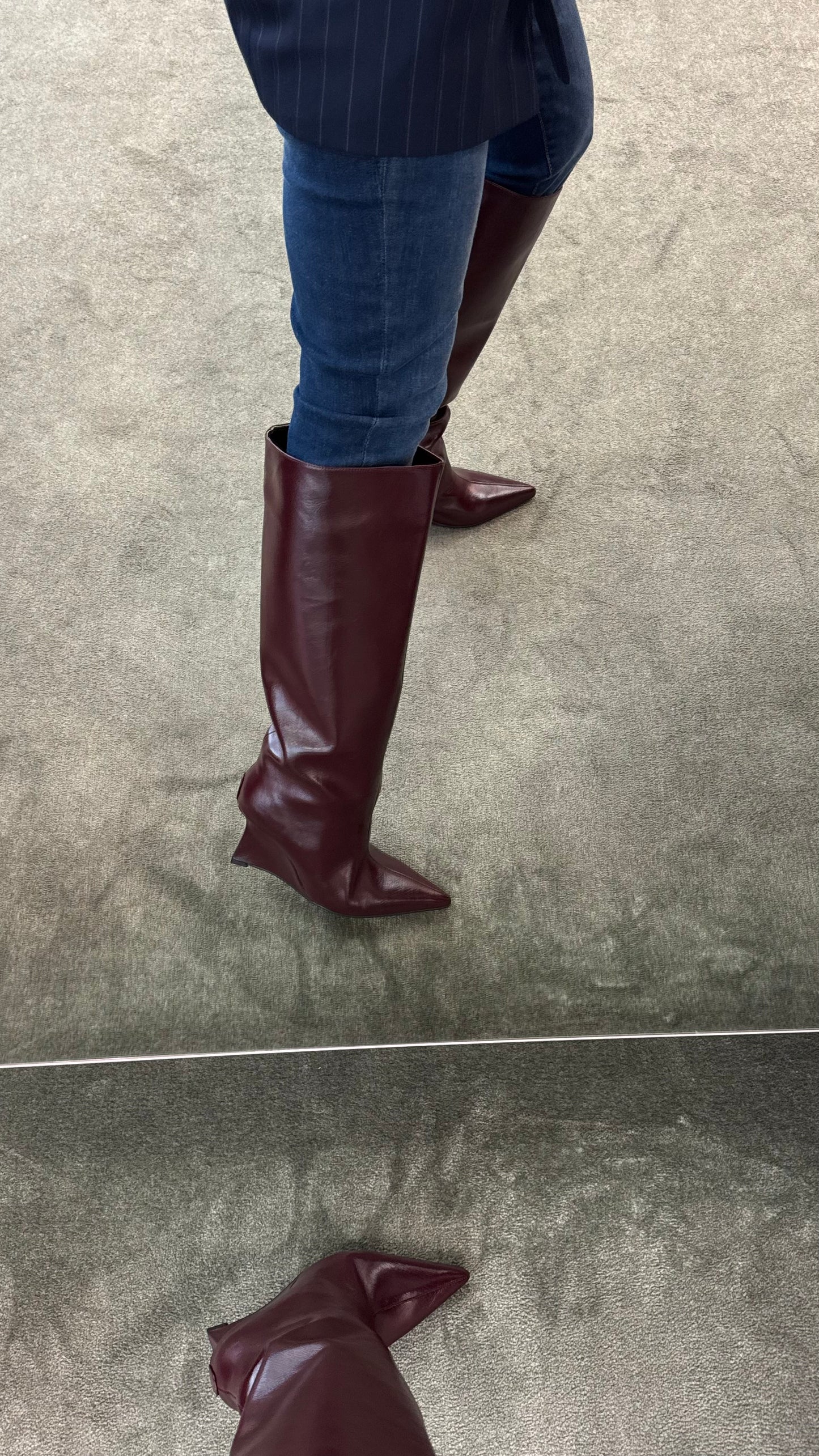 Stivale bordeaux in vernice tw