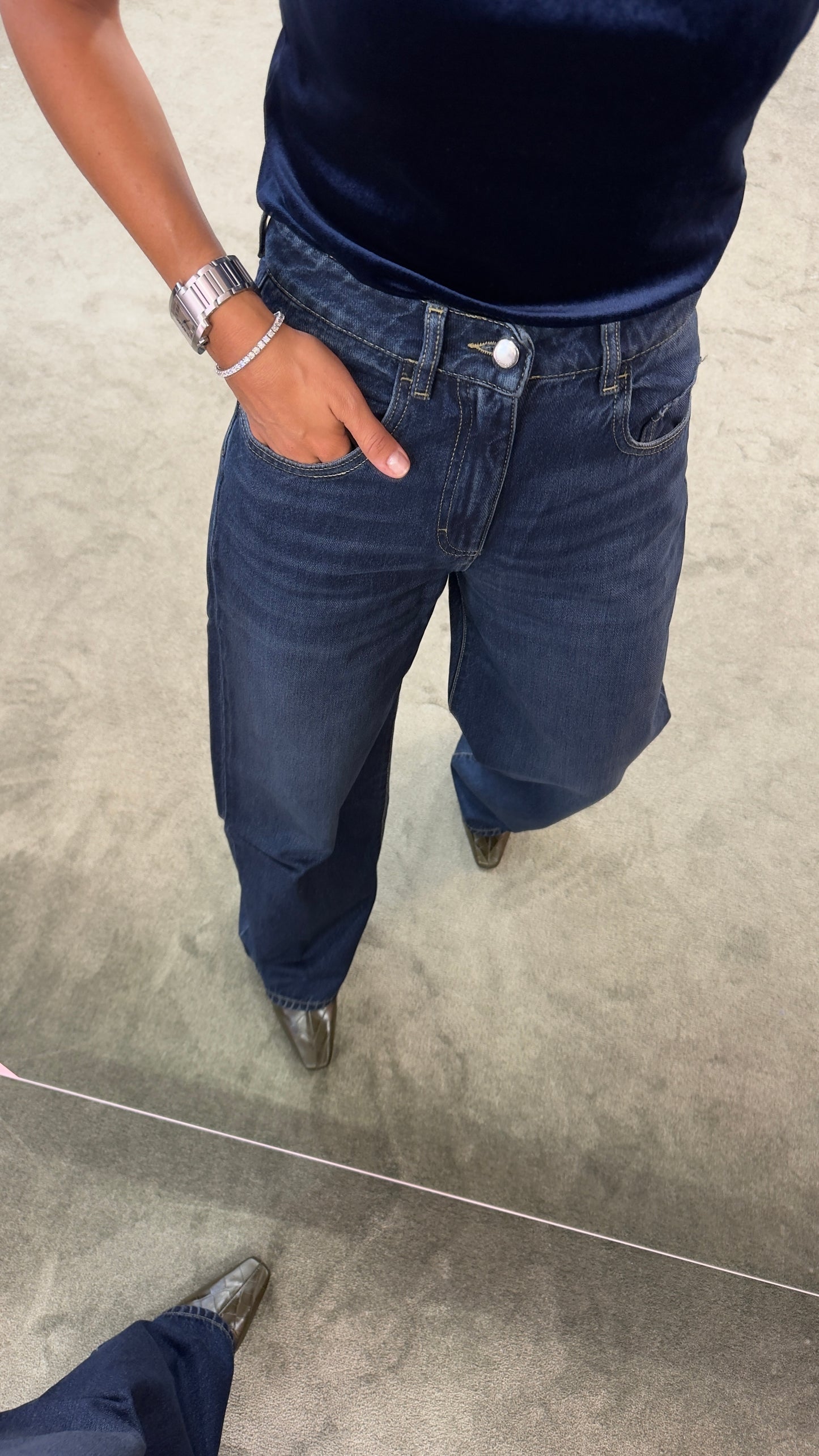 Jeans poppy dusty blue Icon