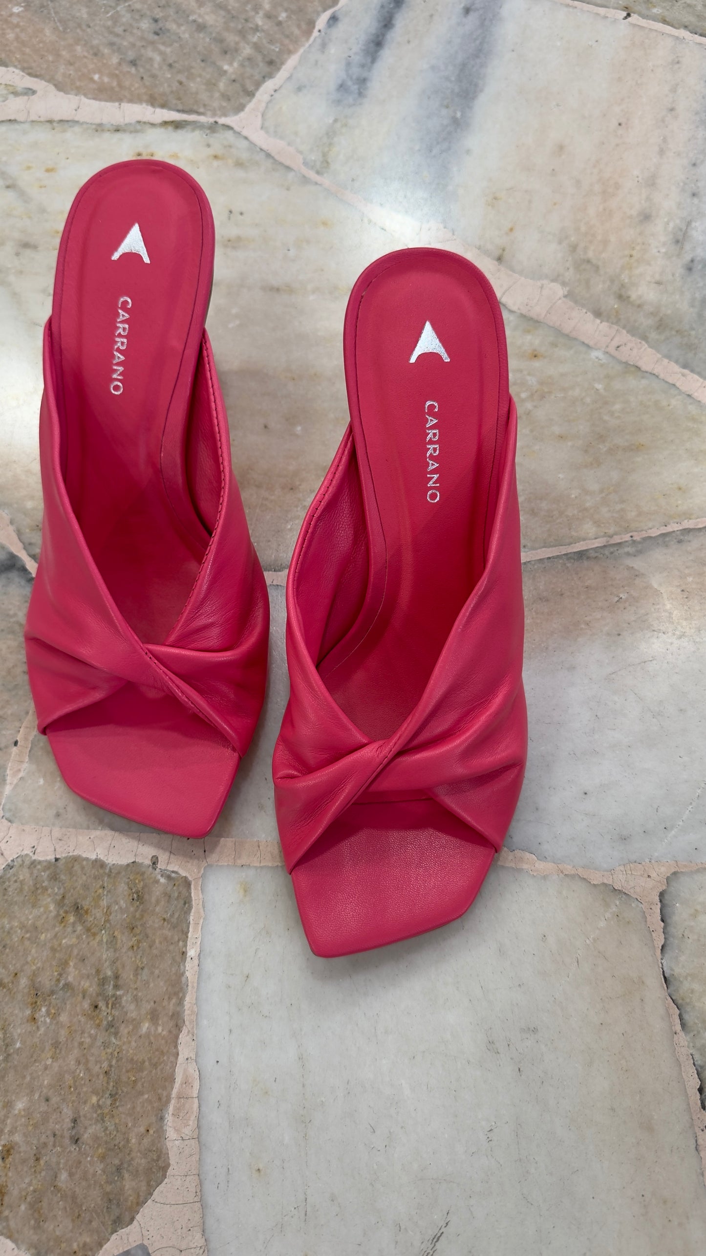 Ciabattina mules rosa fucsia nodo