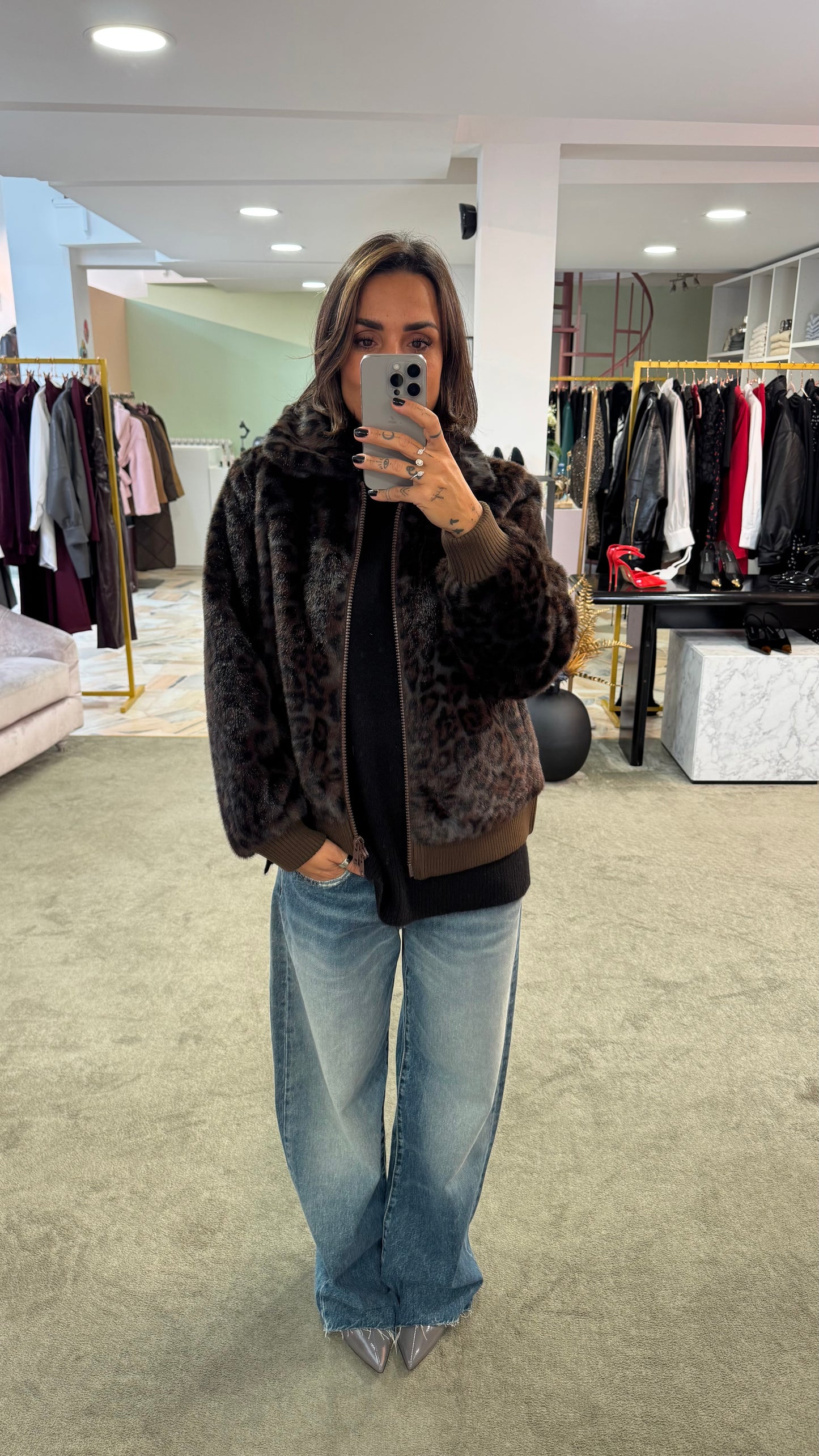 Bomber in ecopelliccia leopardato ay