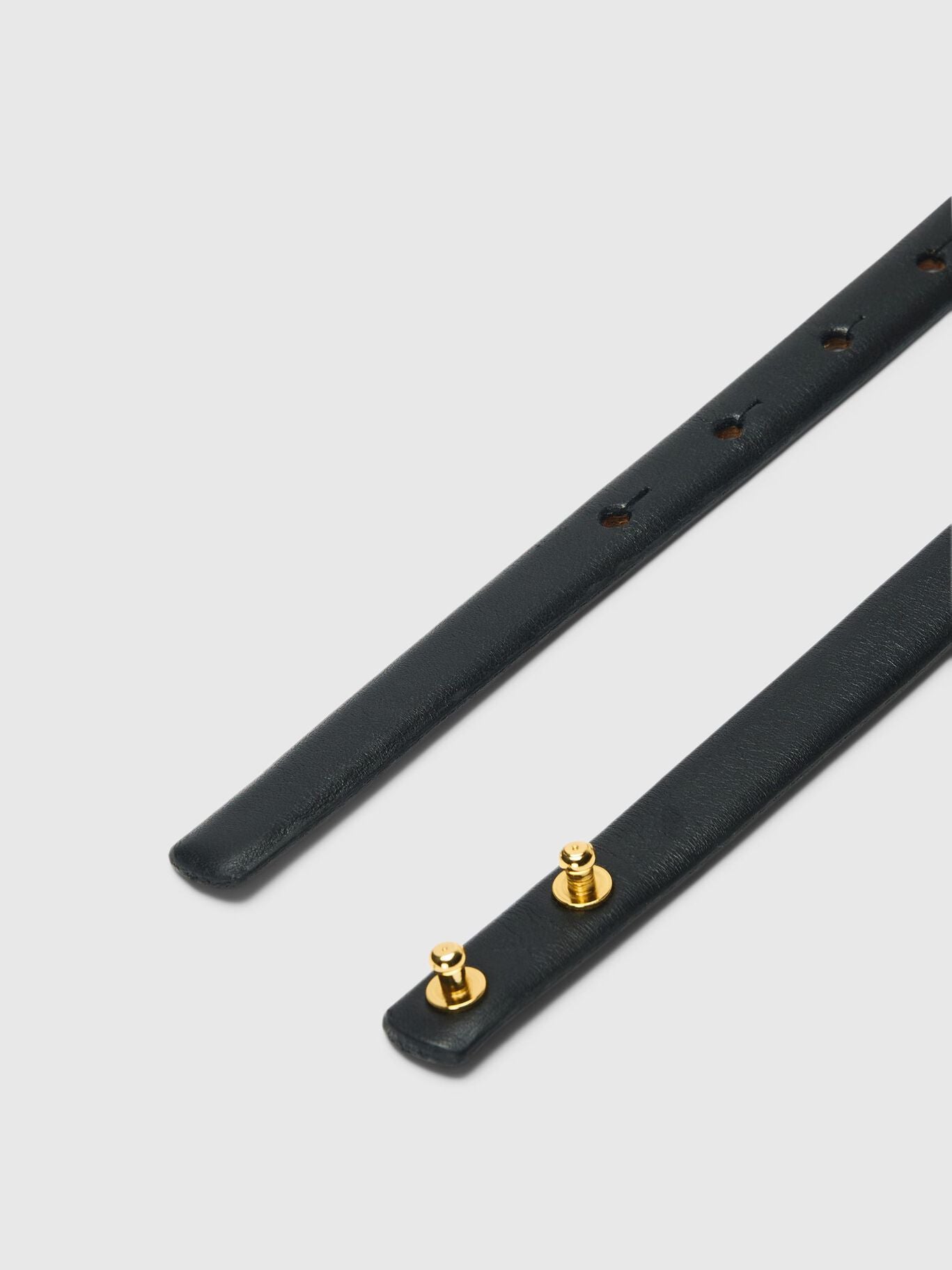 Cintura slim nera in pelle sl