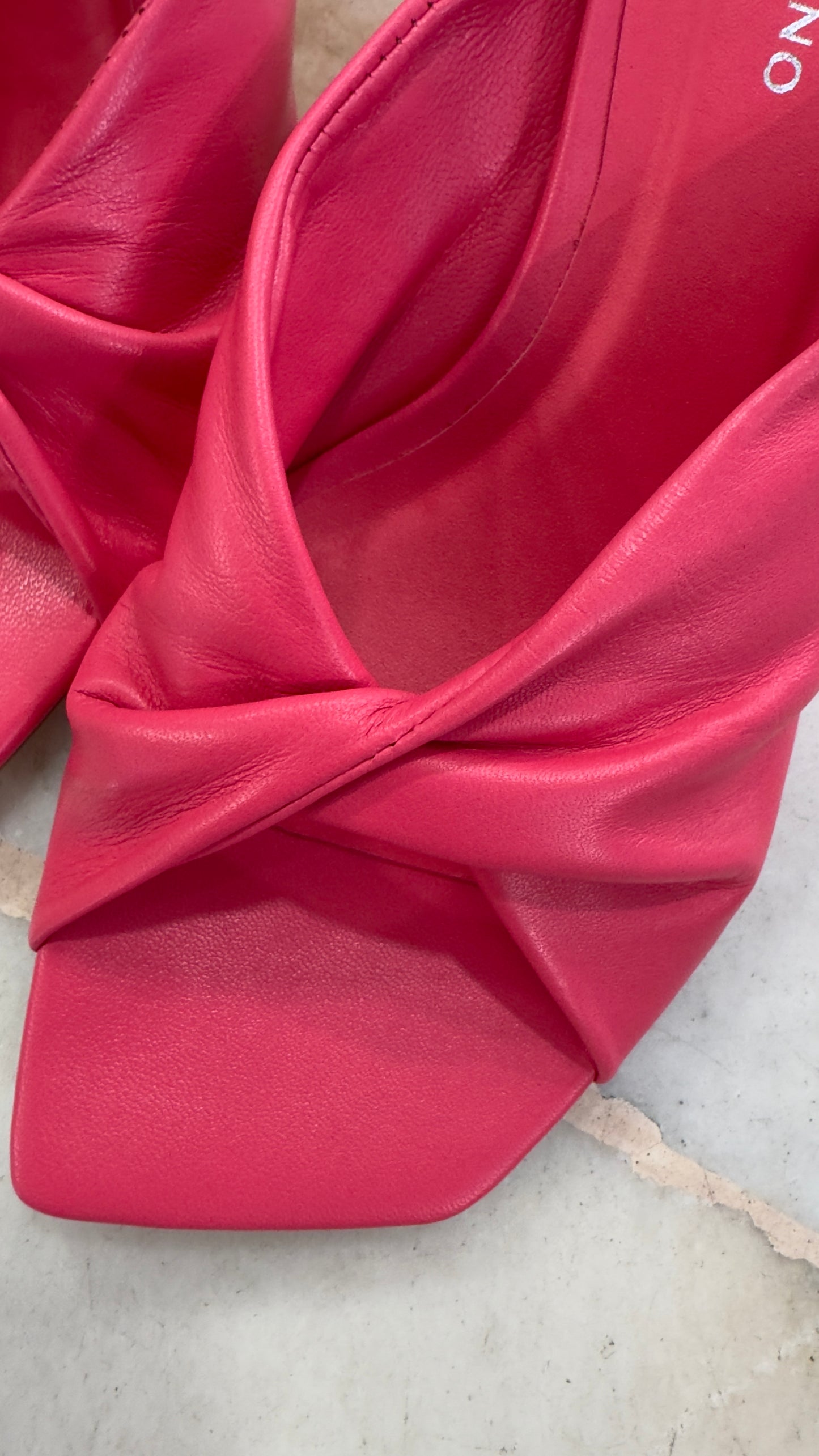 Ciabattina mules rosa fucsia nodo