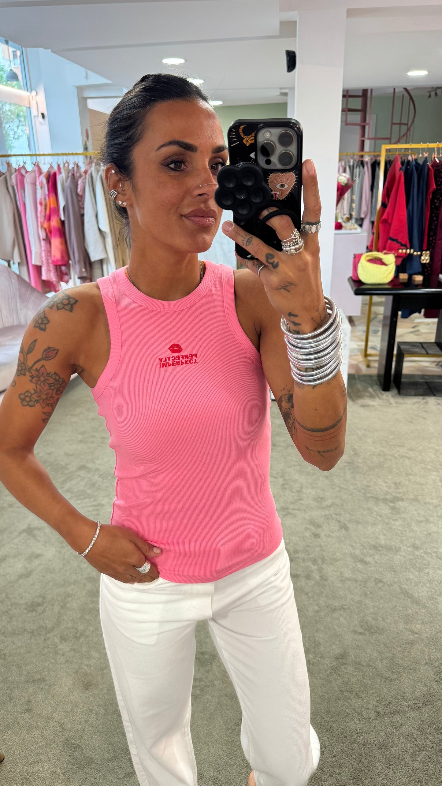 Canotta rosa perfectly imperfect jx
