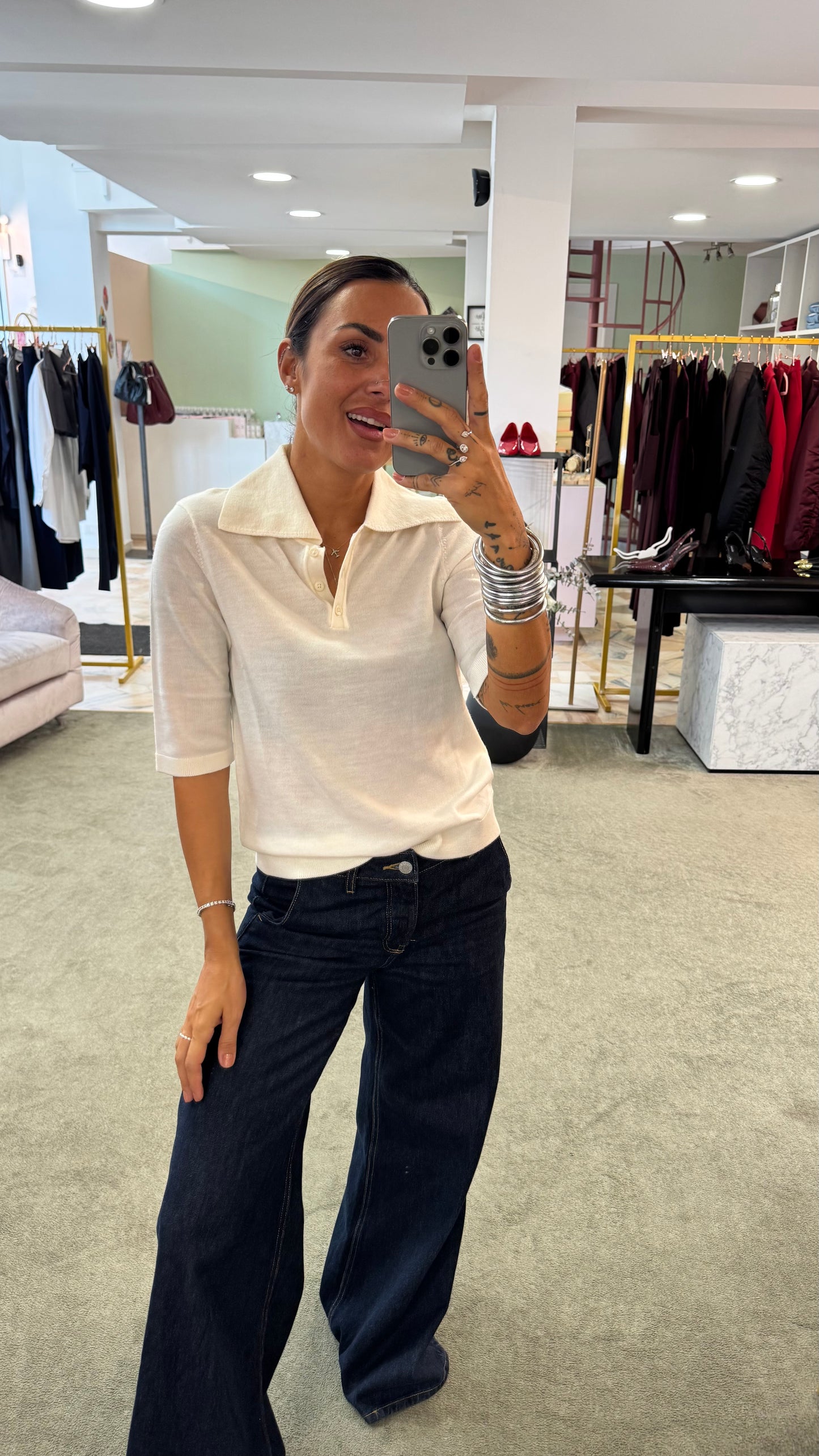 Polo panna maniche corte in lana sl