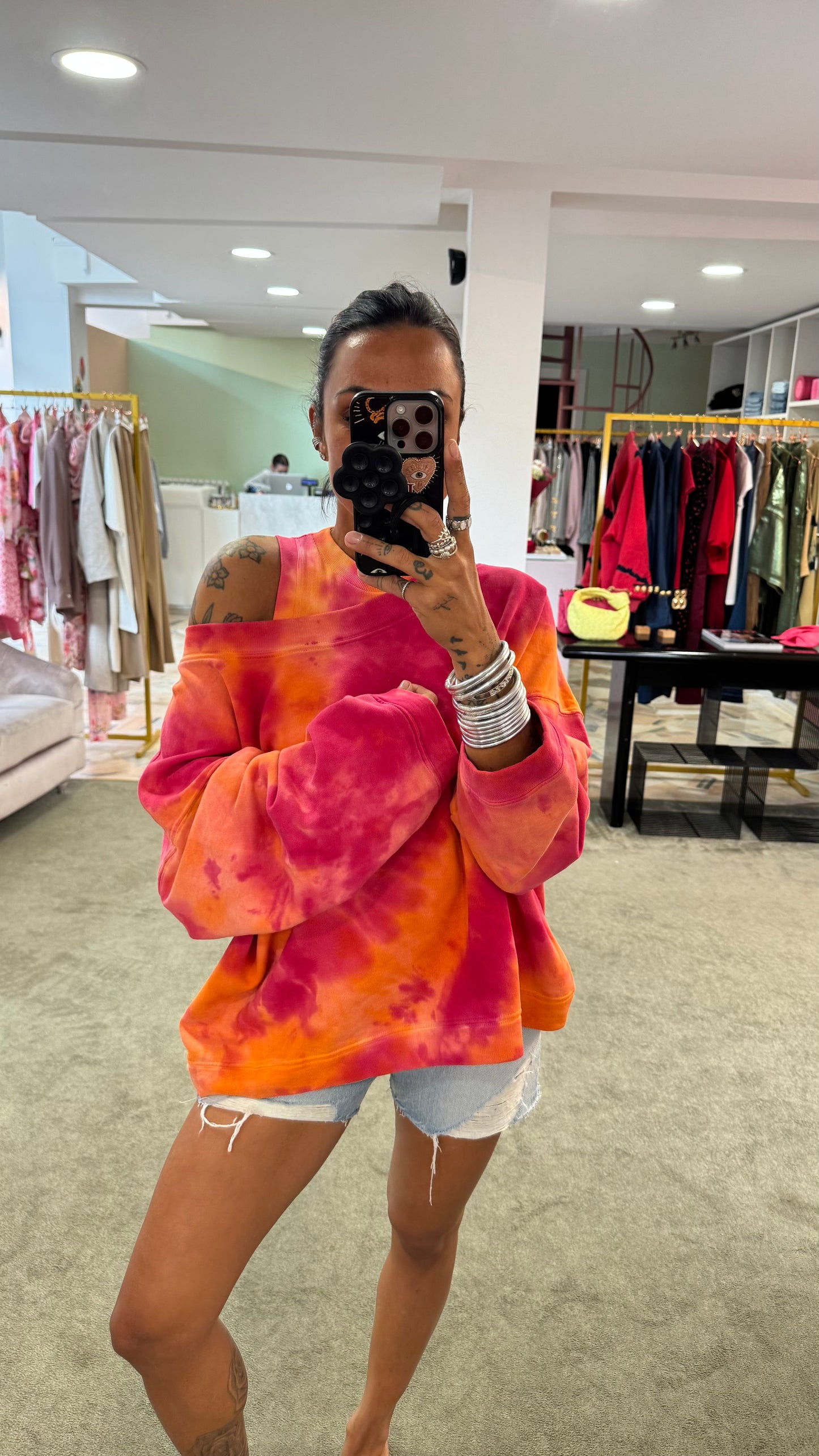 Felpa fucsia tie-dye Don't@me