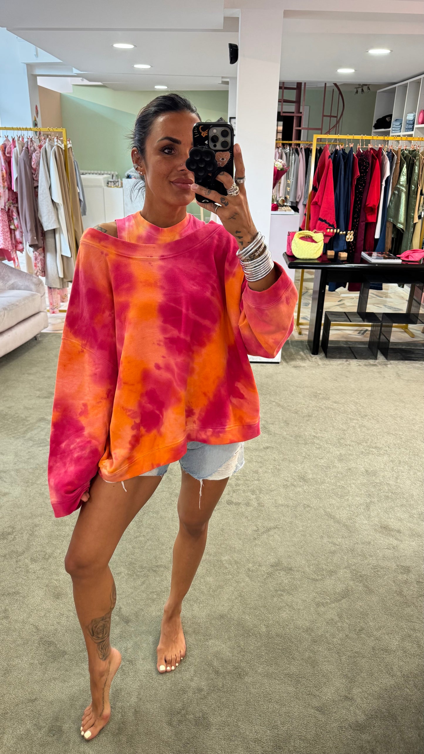 Felpa fucsia tie-dye Don't@me