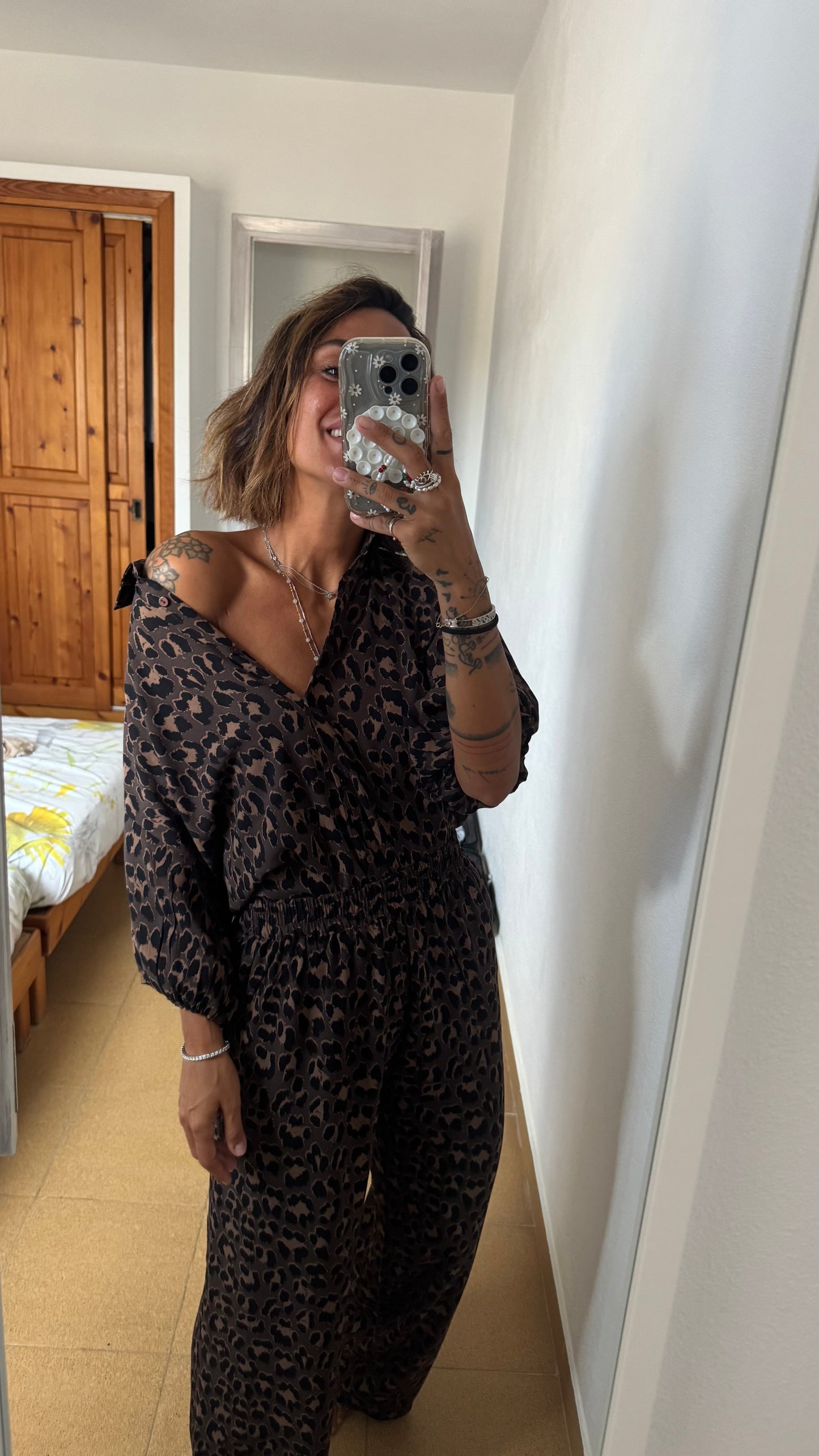 Camicia leopardata marrone sy