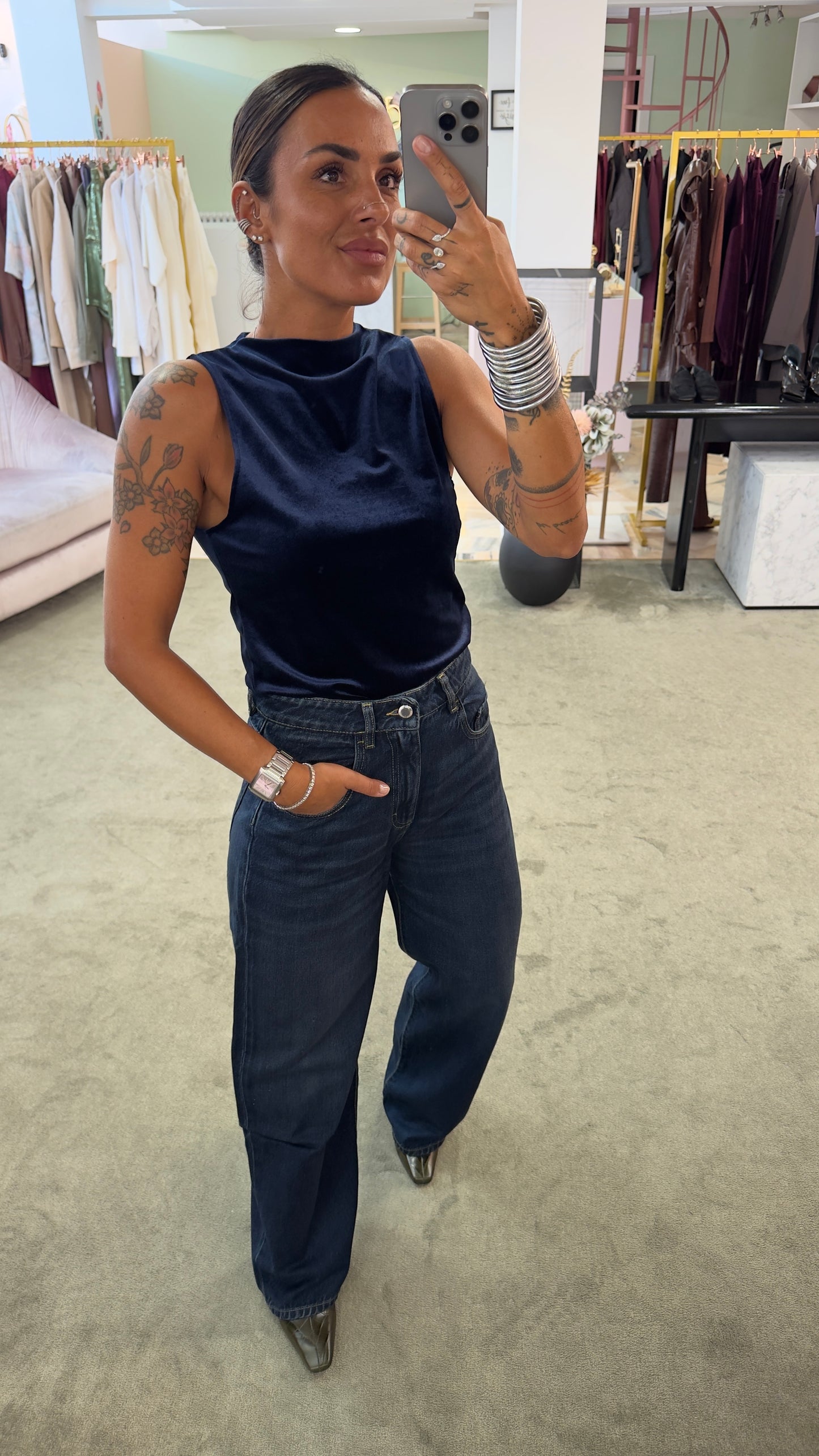 Jeans poppy dusty blue Icon