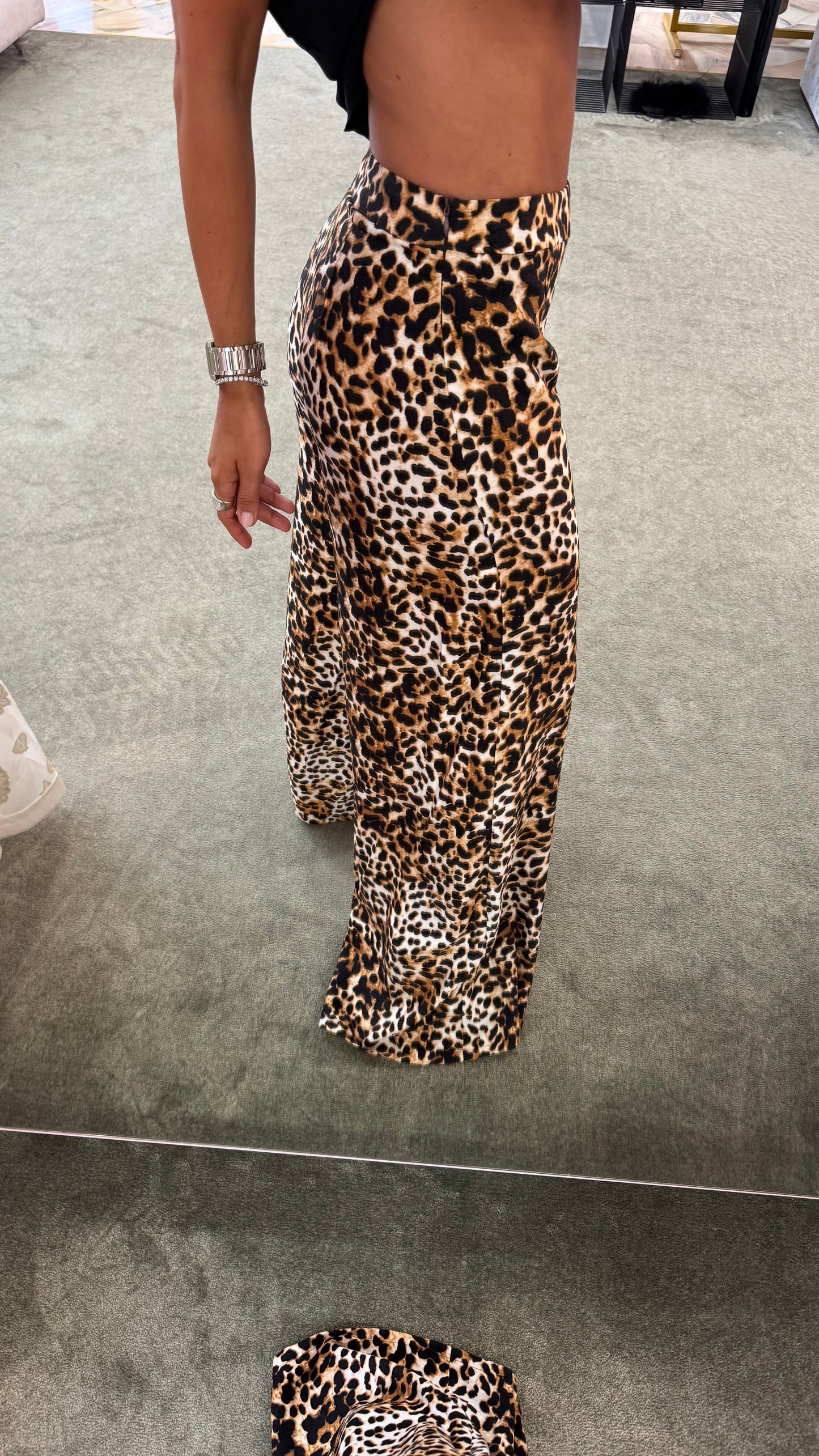 Pantaloni leopardato wide leg gl