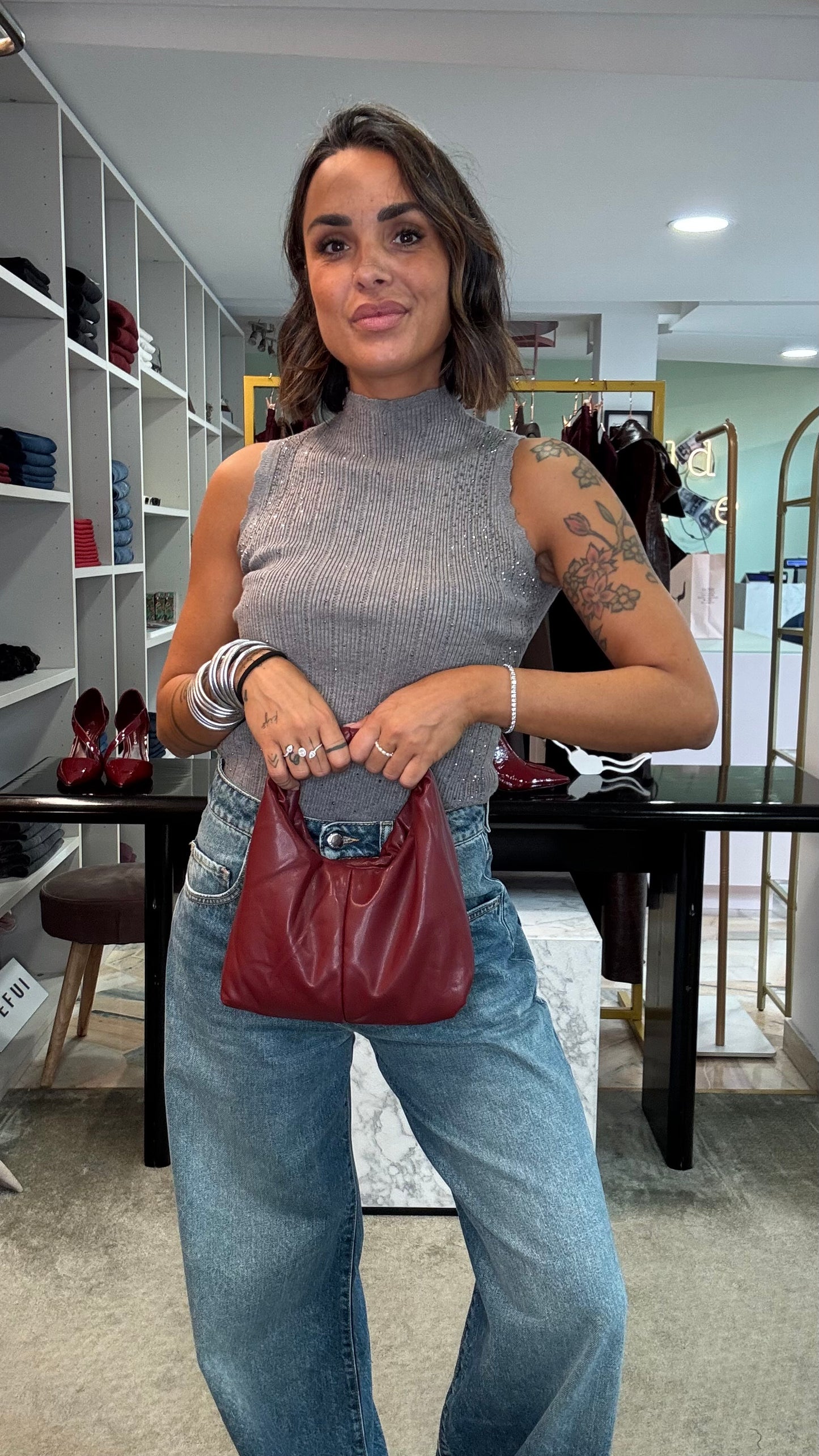 Hobo bag piccola bordeaux Hinnominate