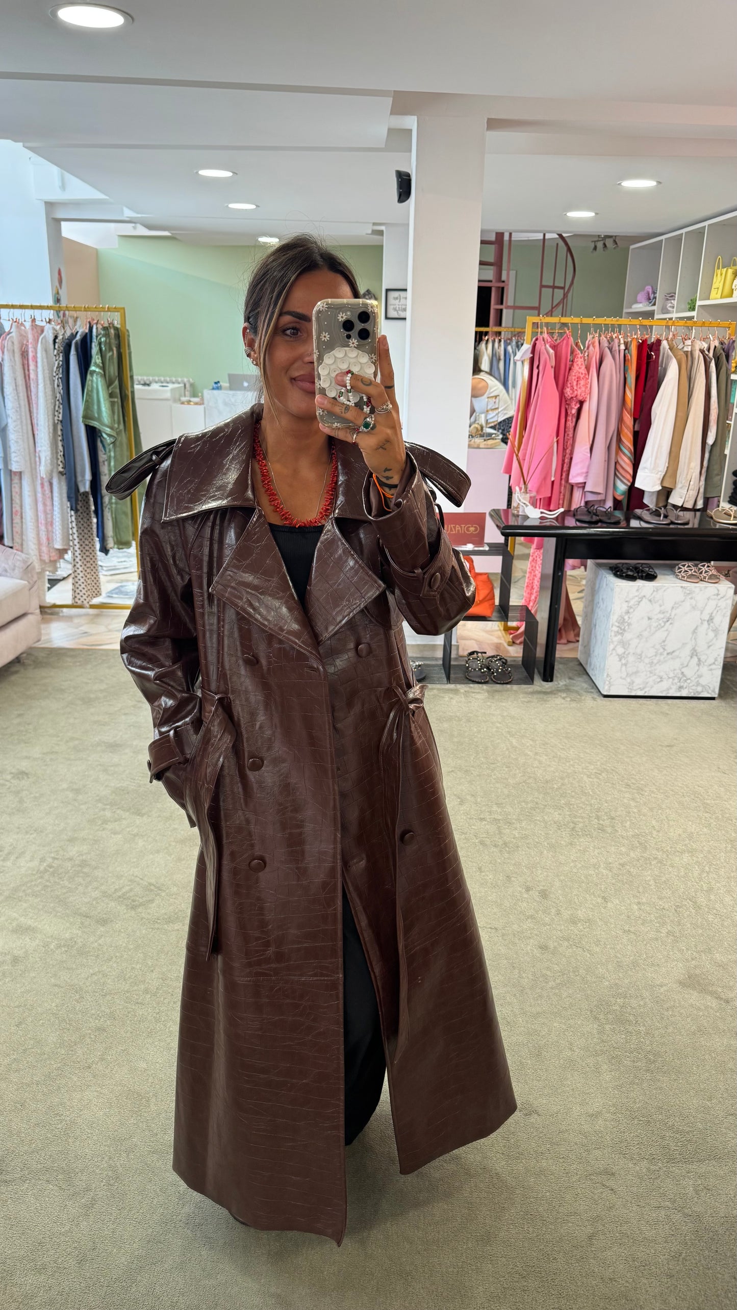 Trench lungo cioccolato crocco Actualee