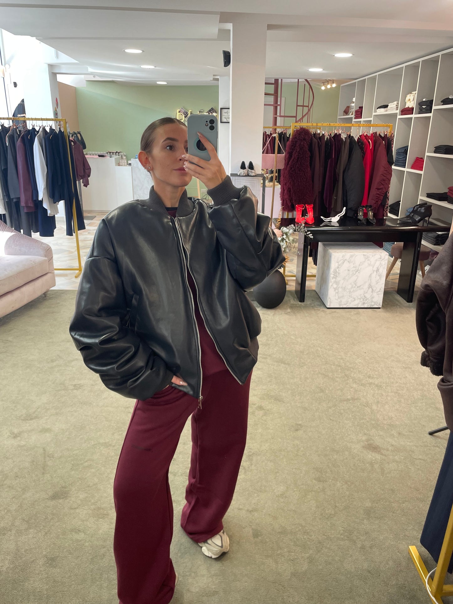 Bomber over grigio ecopelle ks