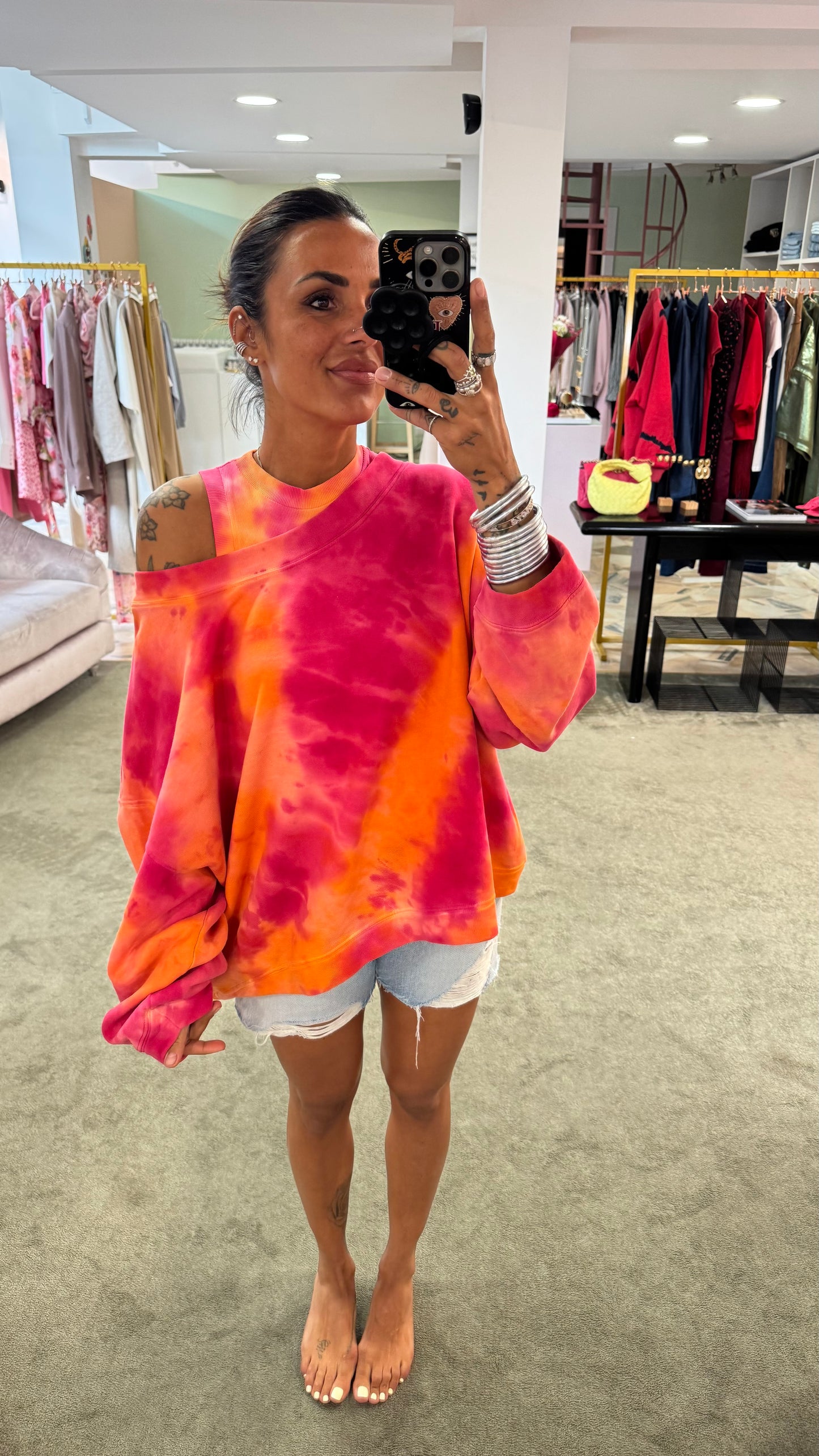 Felpa fucsia tie-dye Don't@me