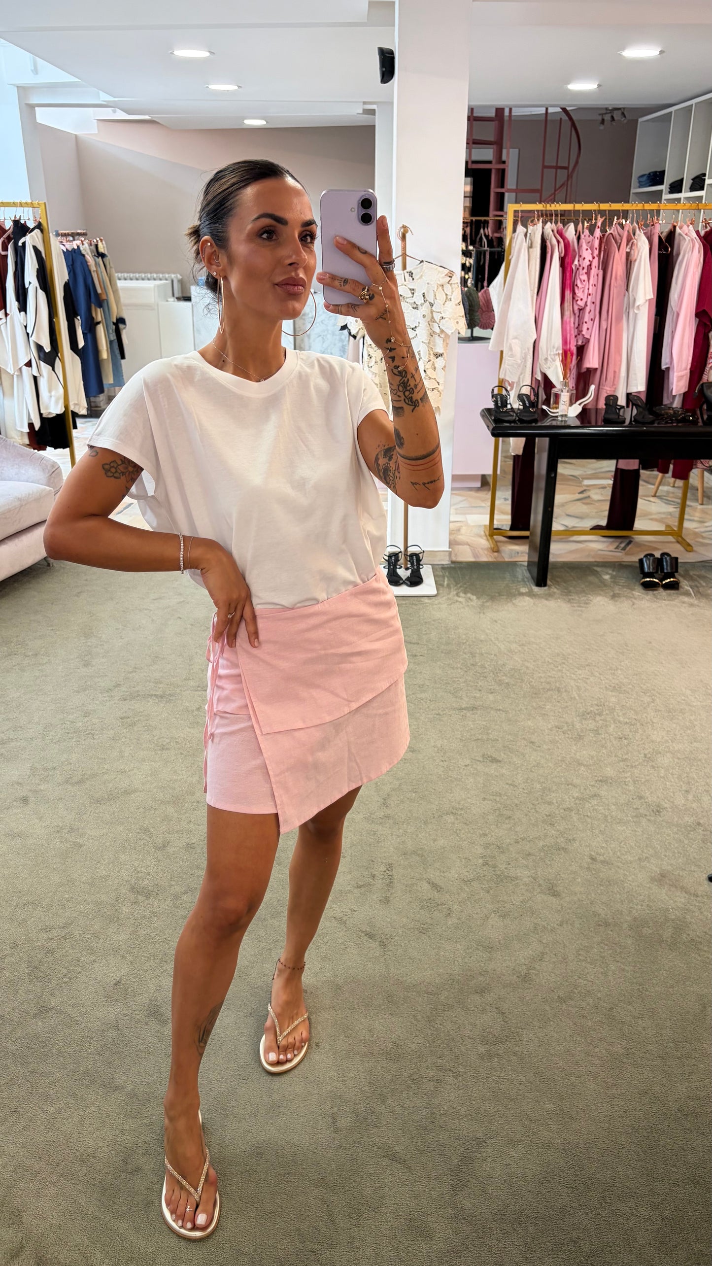 Gonna pareo asimmetrica rosa jx