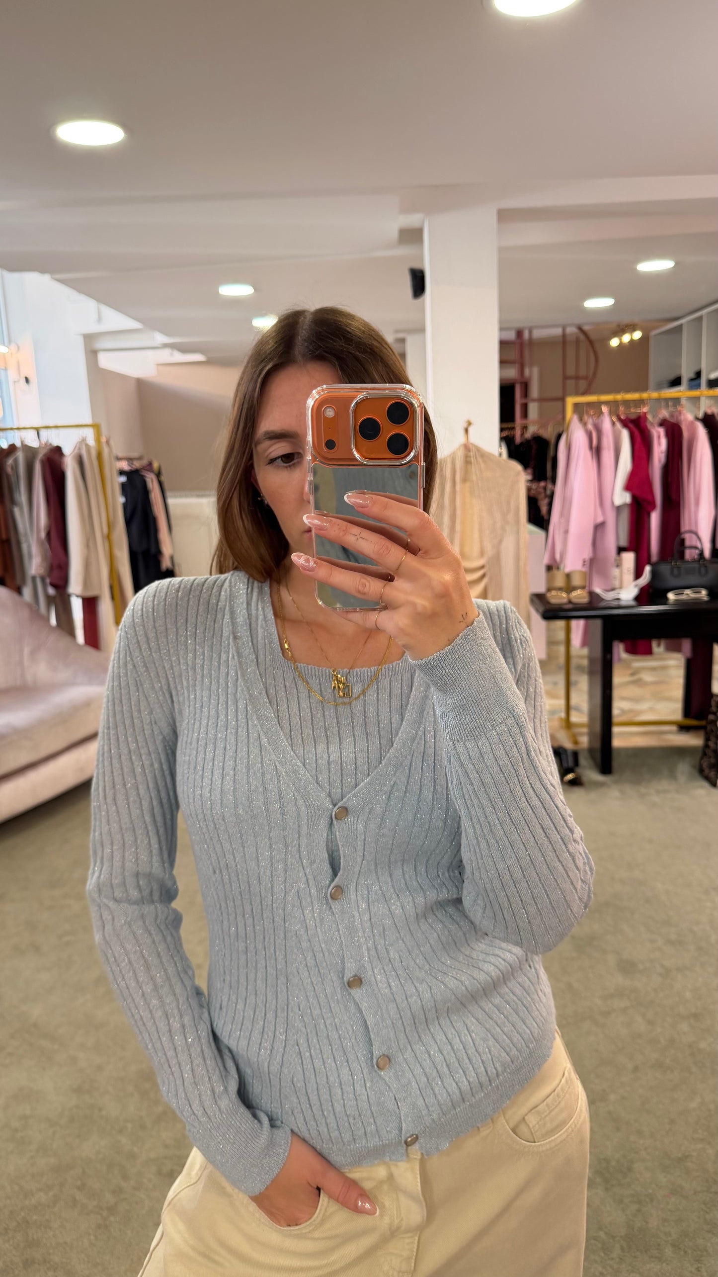 Canotta azzurra lurex glp