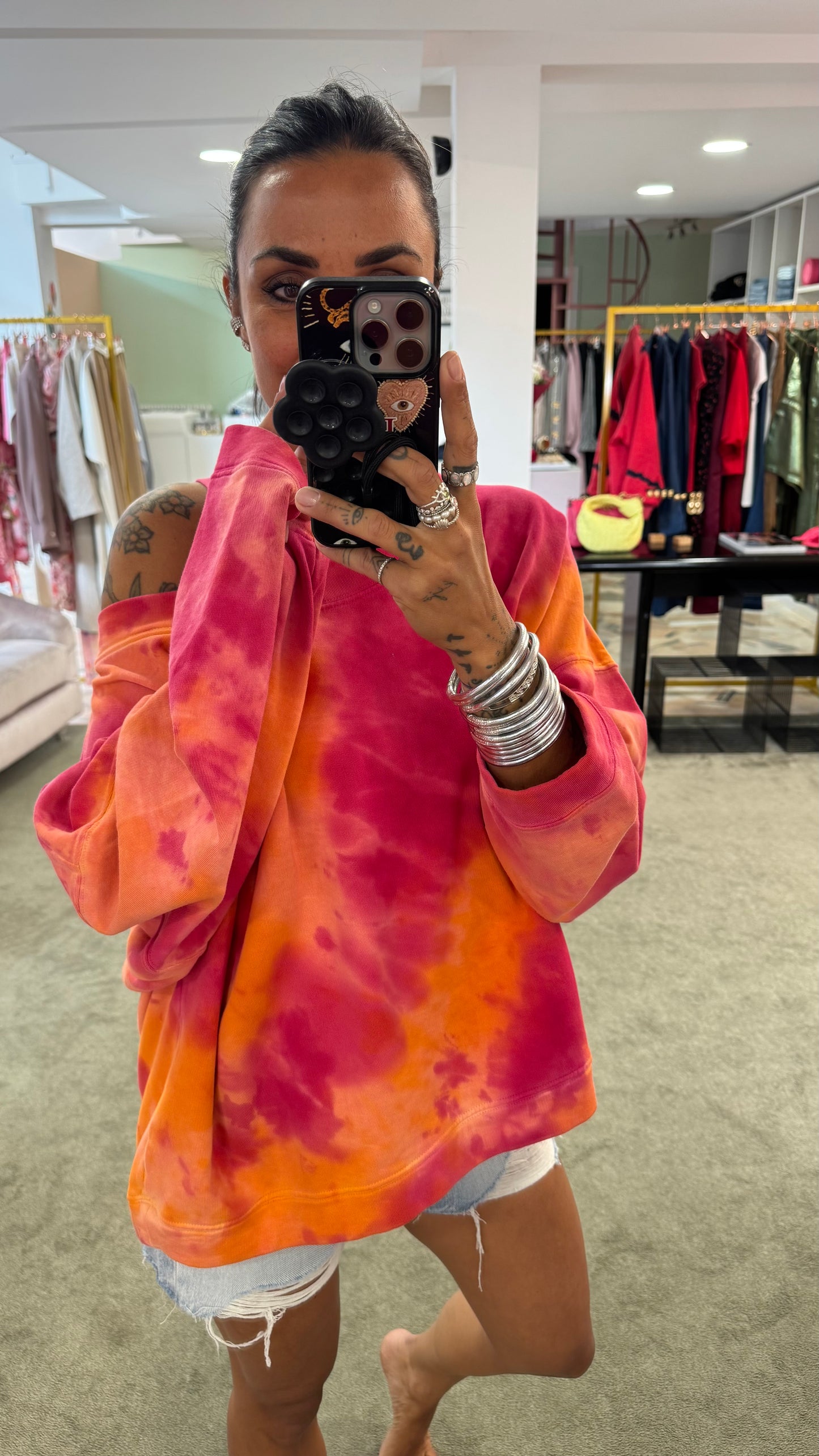 Felpa fucsia tie-dye Don't@me
