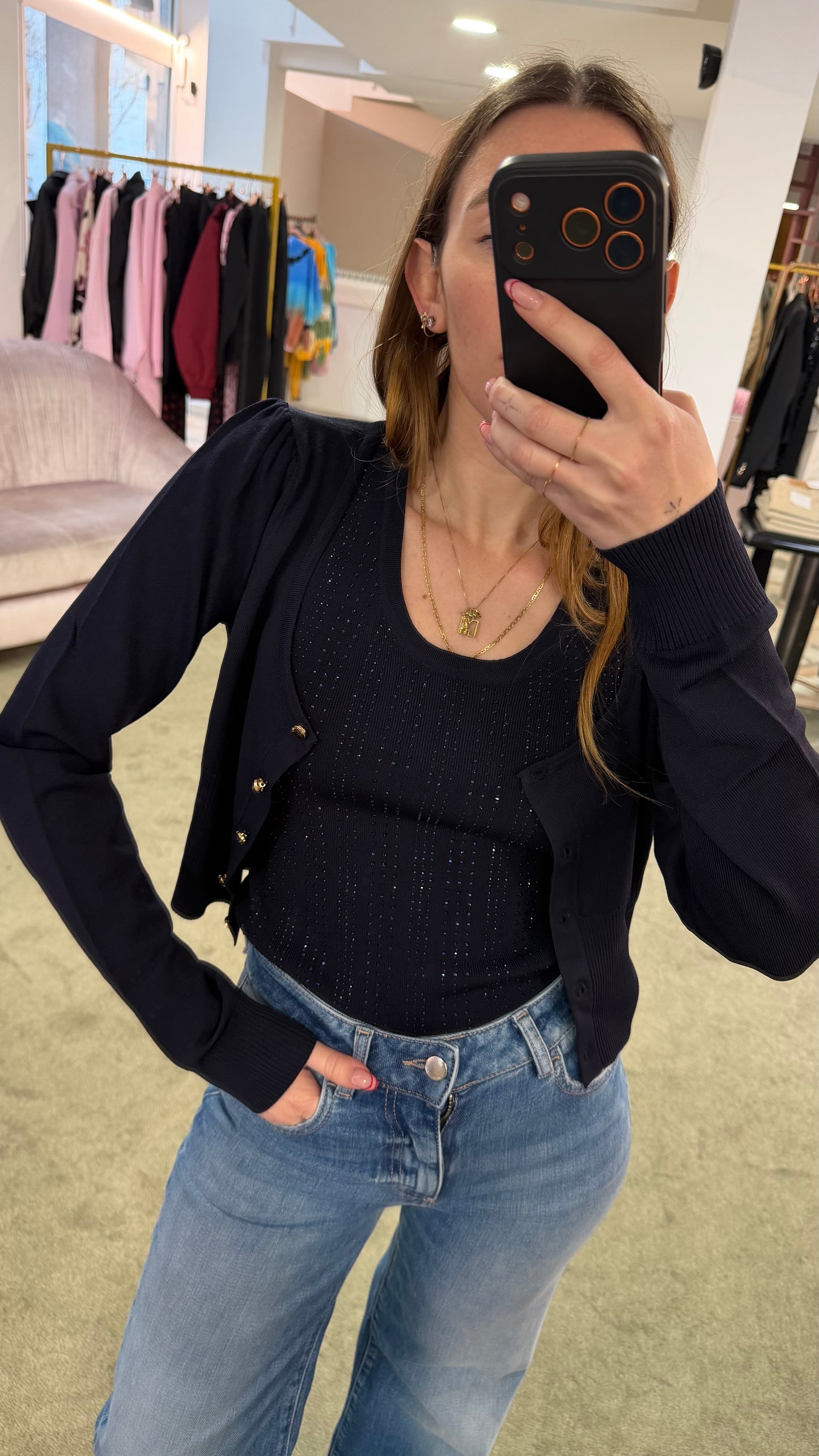 Canotta blu notte crystal fr