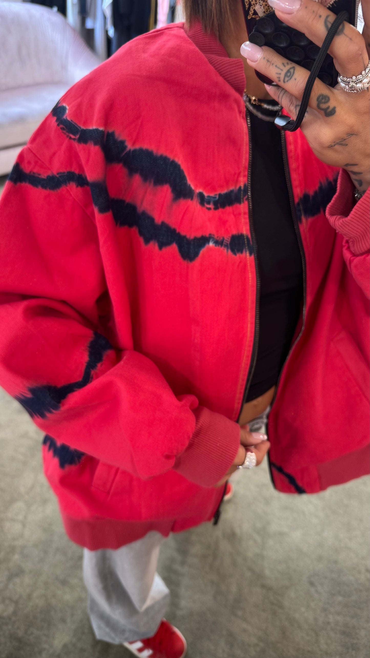 Bomber rosso tie-dye Don't@me