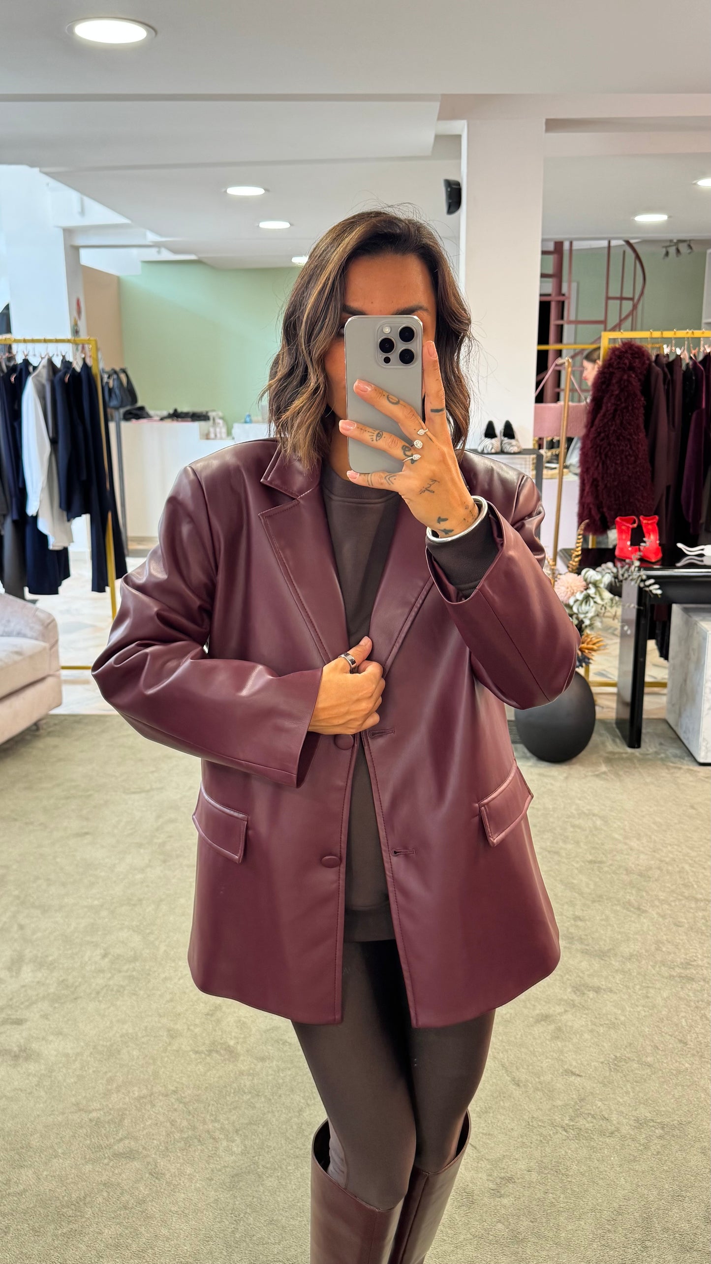 Blazer bordeaux ecopelle ks