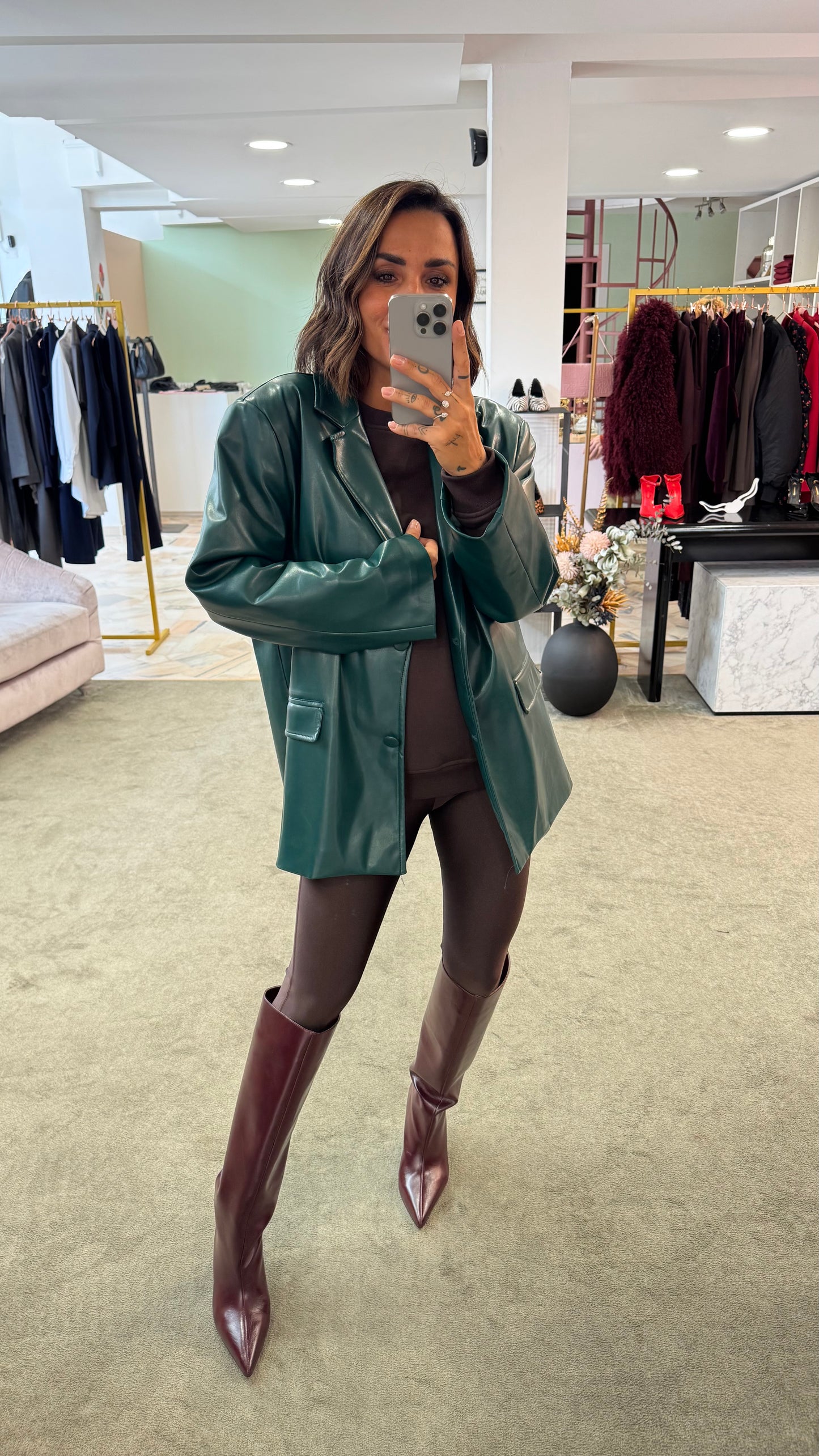 Blazer verde ecopelle ks