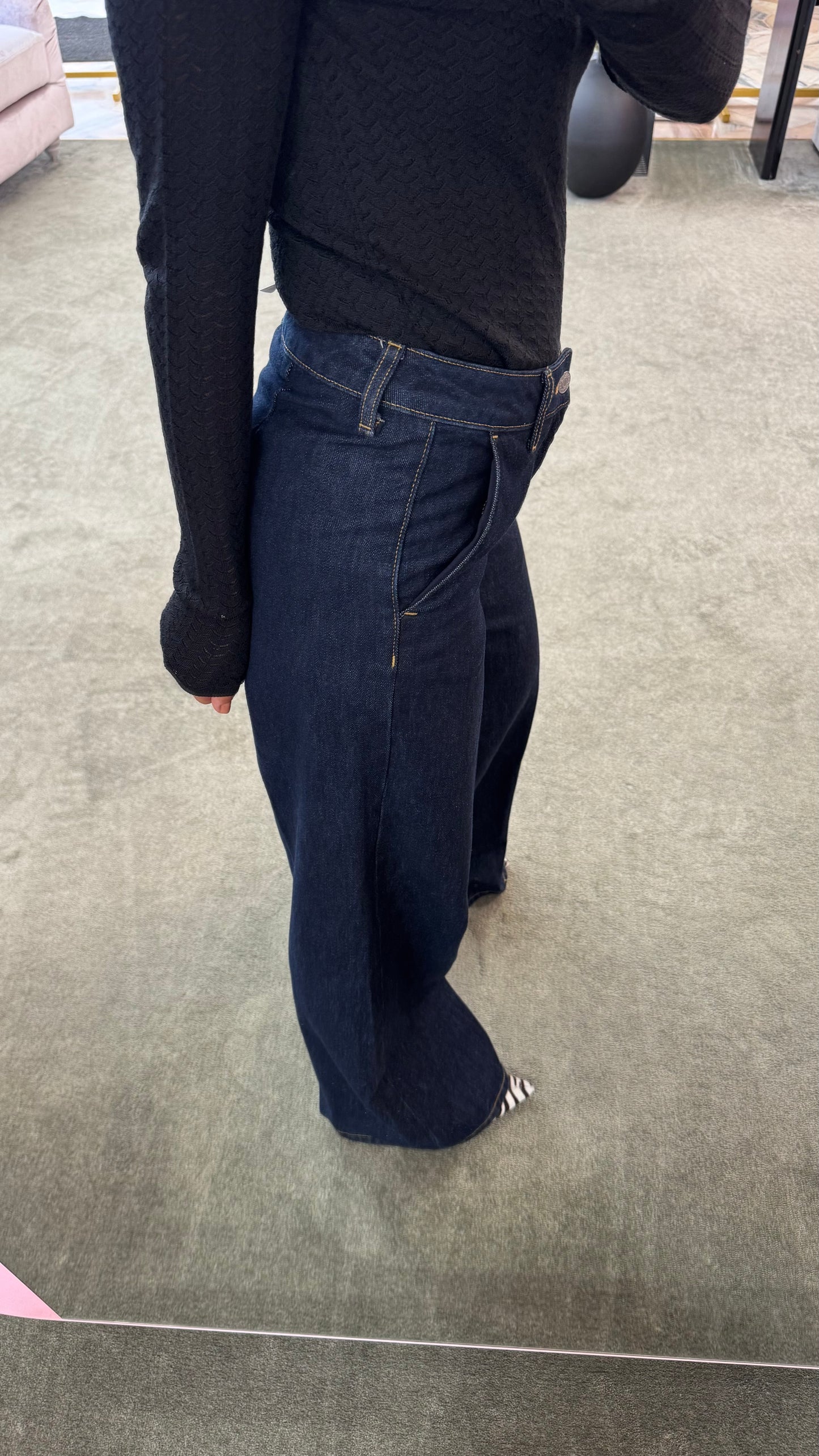 Jeans palma denim scuro wide leg jx