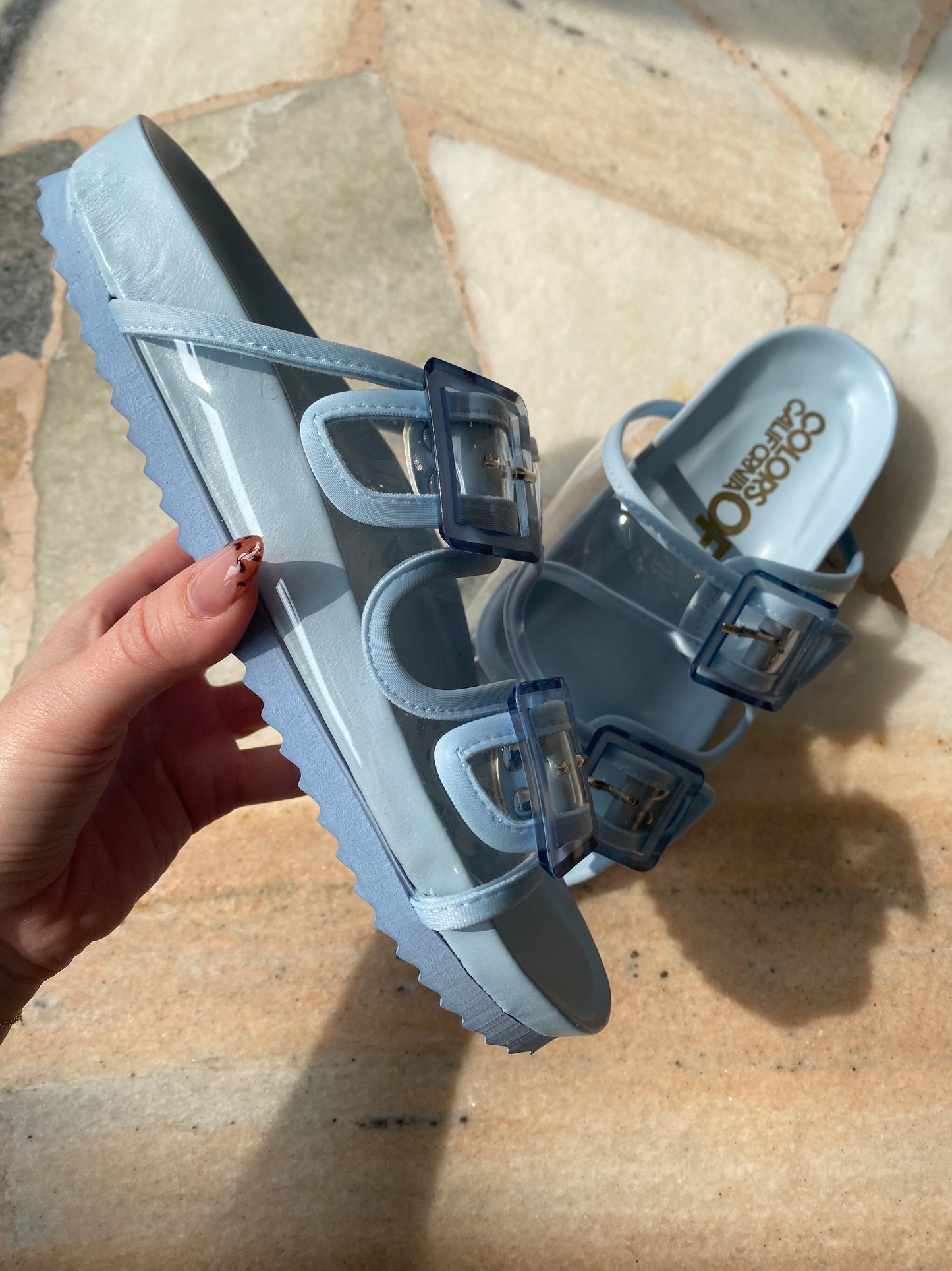 Ciabattina plexi azzurra
