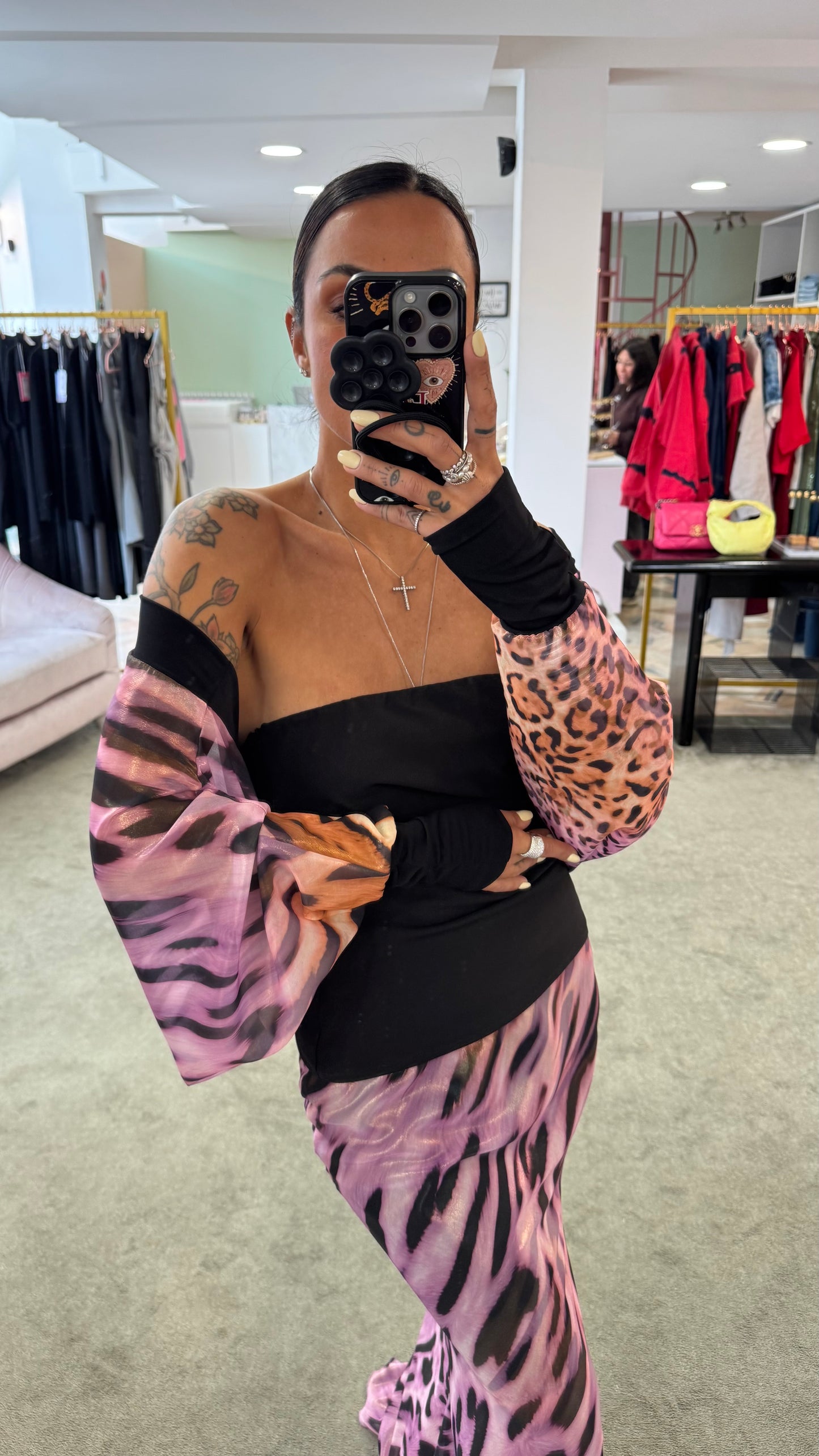 Coprispalle leopardato laminato