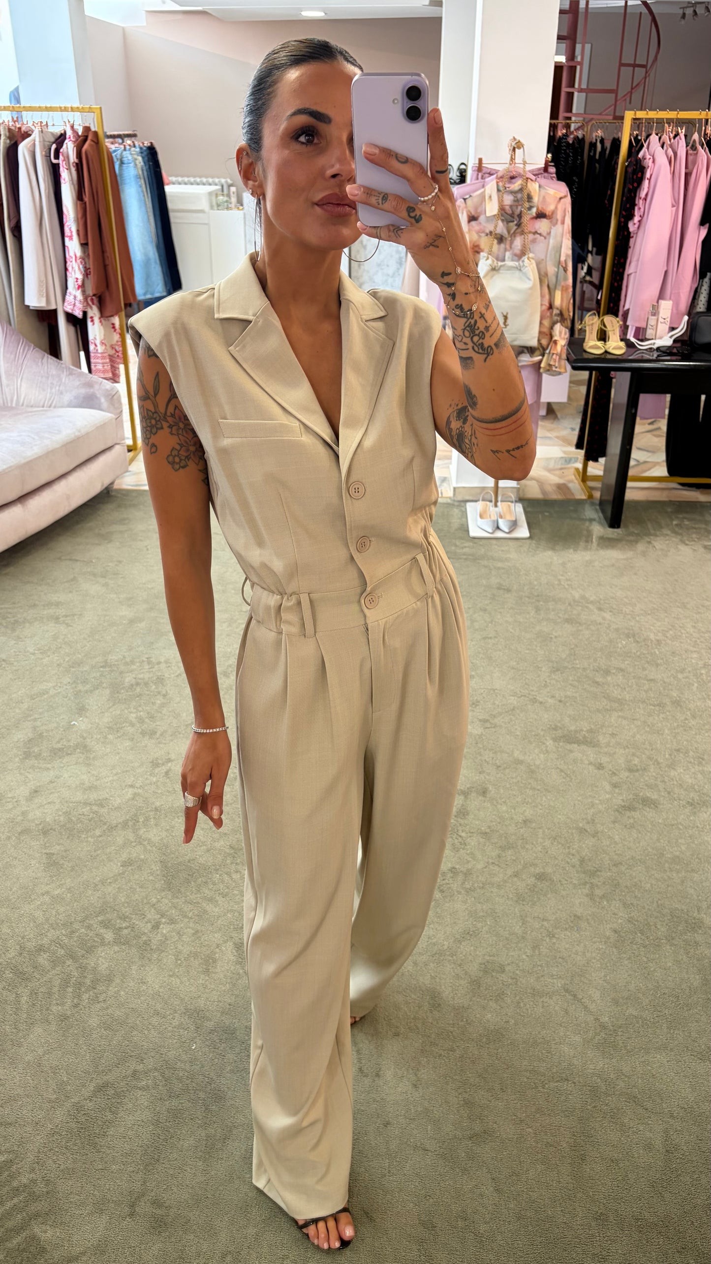 Jumpsuit ecru smanicata fr