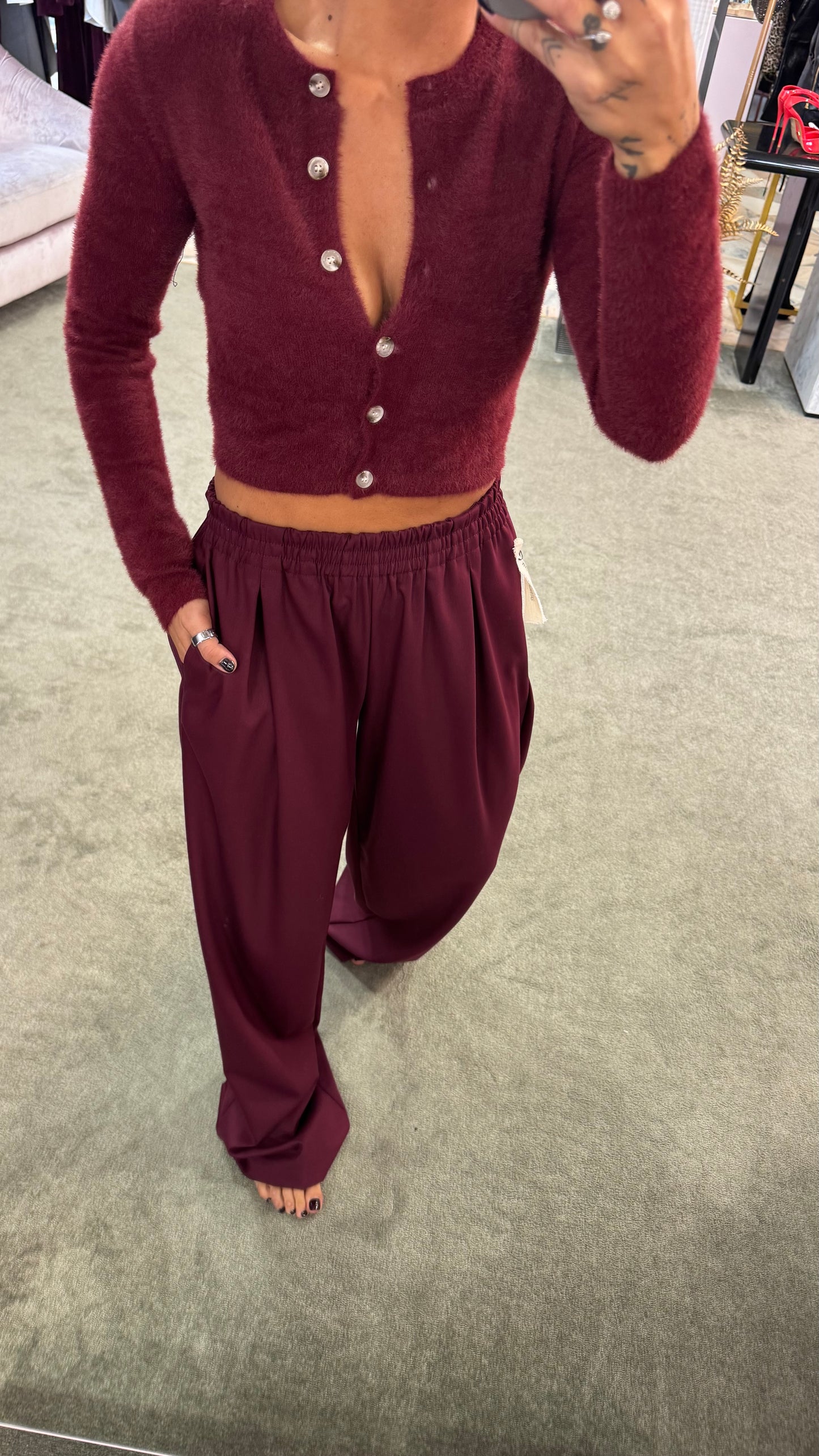 Pantaloni amie MAR DE MARGARITAS bordeaux