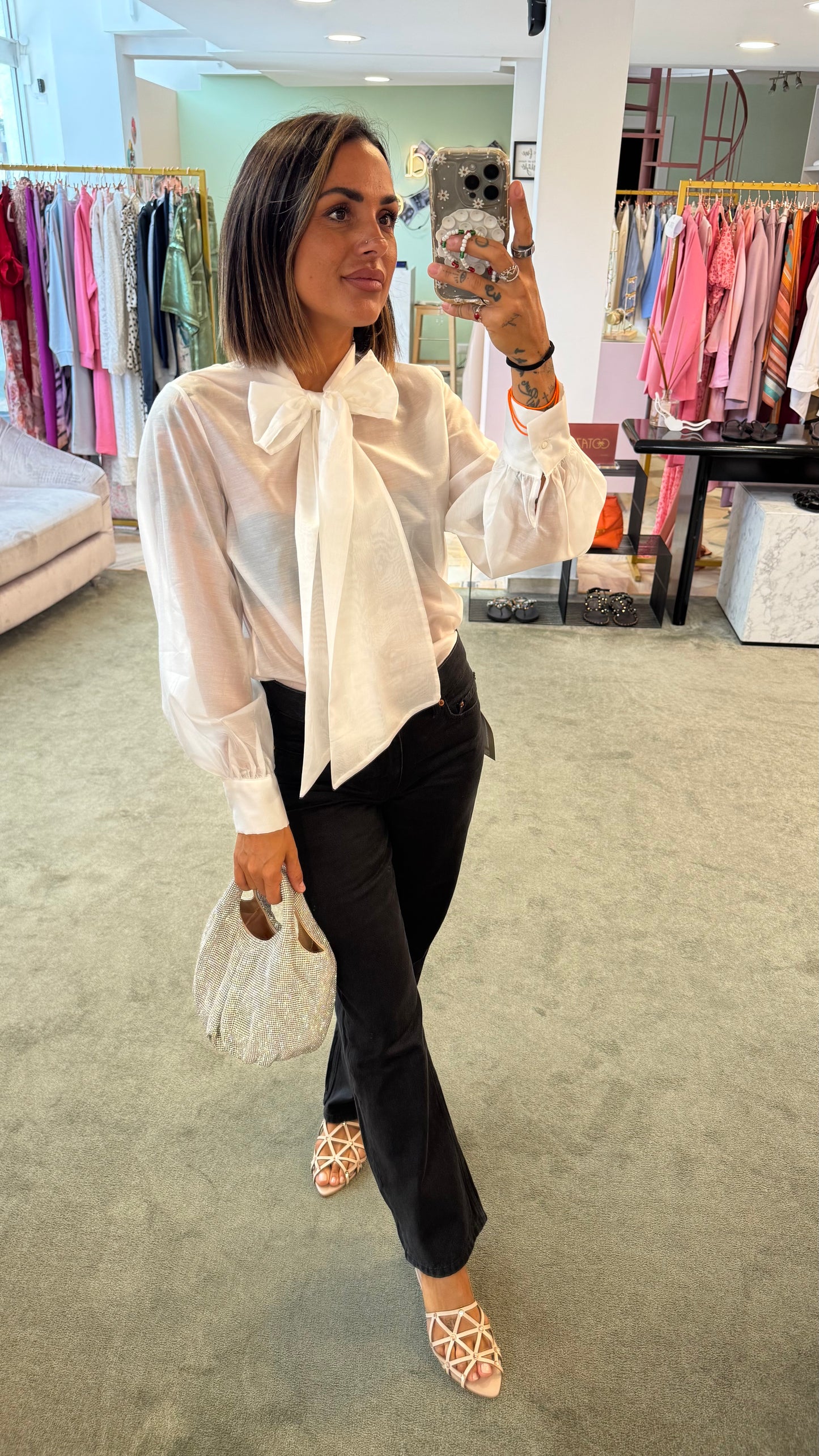 Camicia bianca con fiocco Actualee