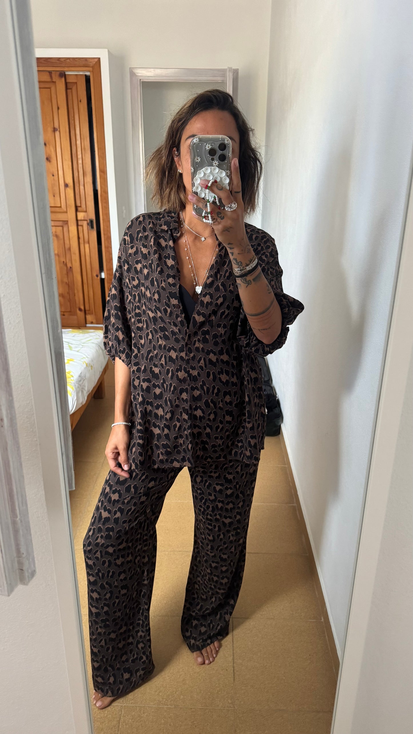 Camicia leopardata marrone sy