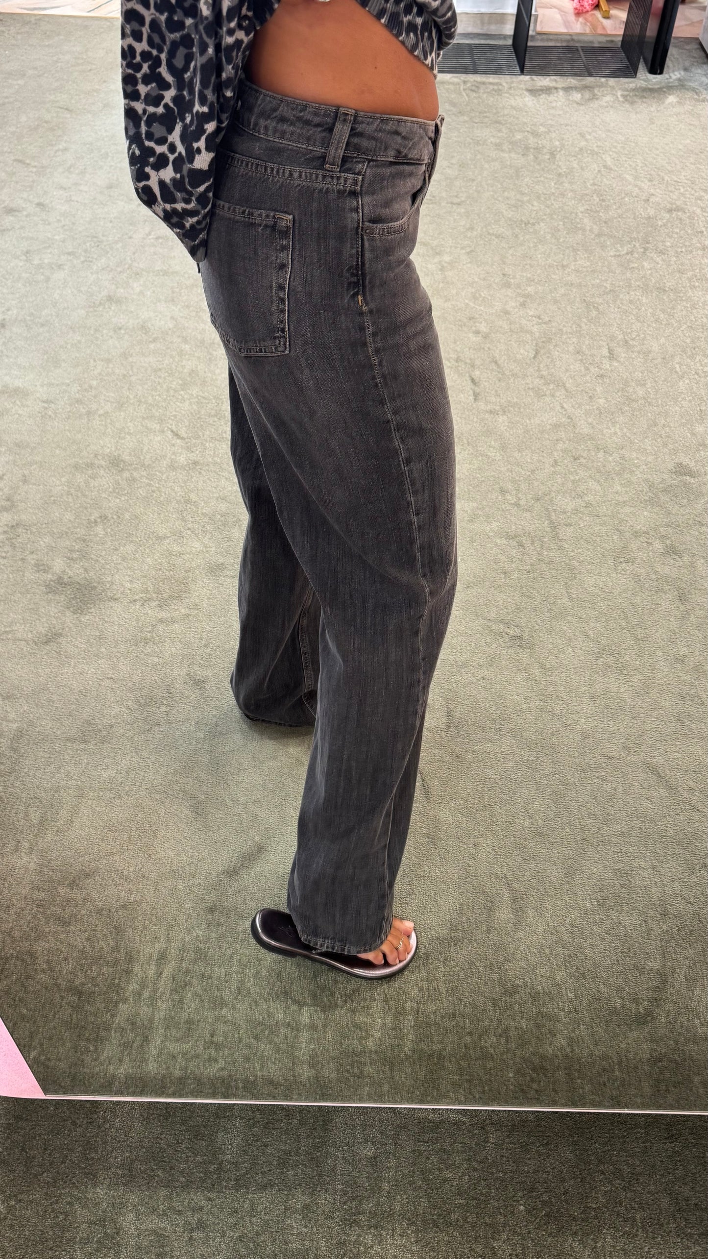 Jeans palermo grigio vita bassa loose jx