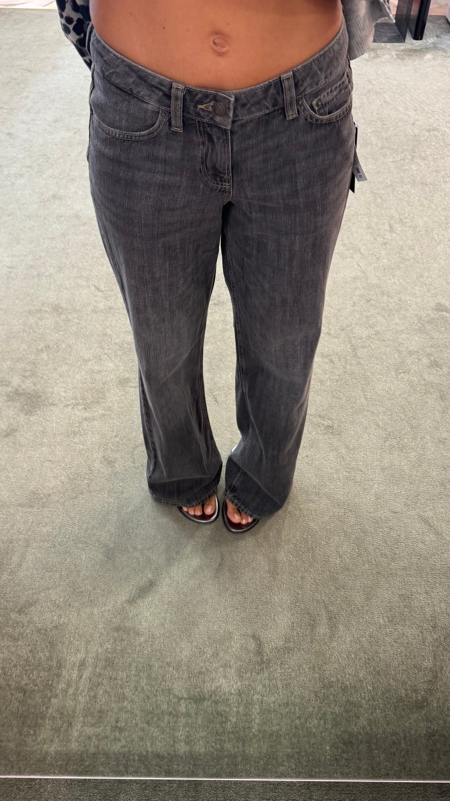 Jeans palermo grigio vita bassa loose jx
