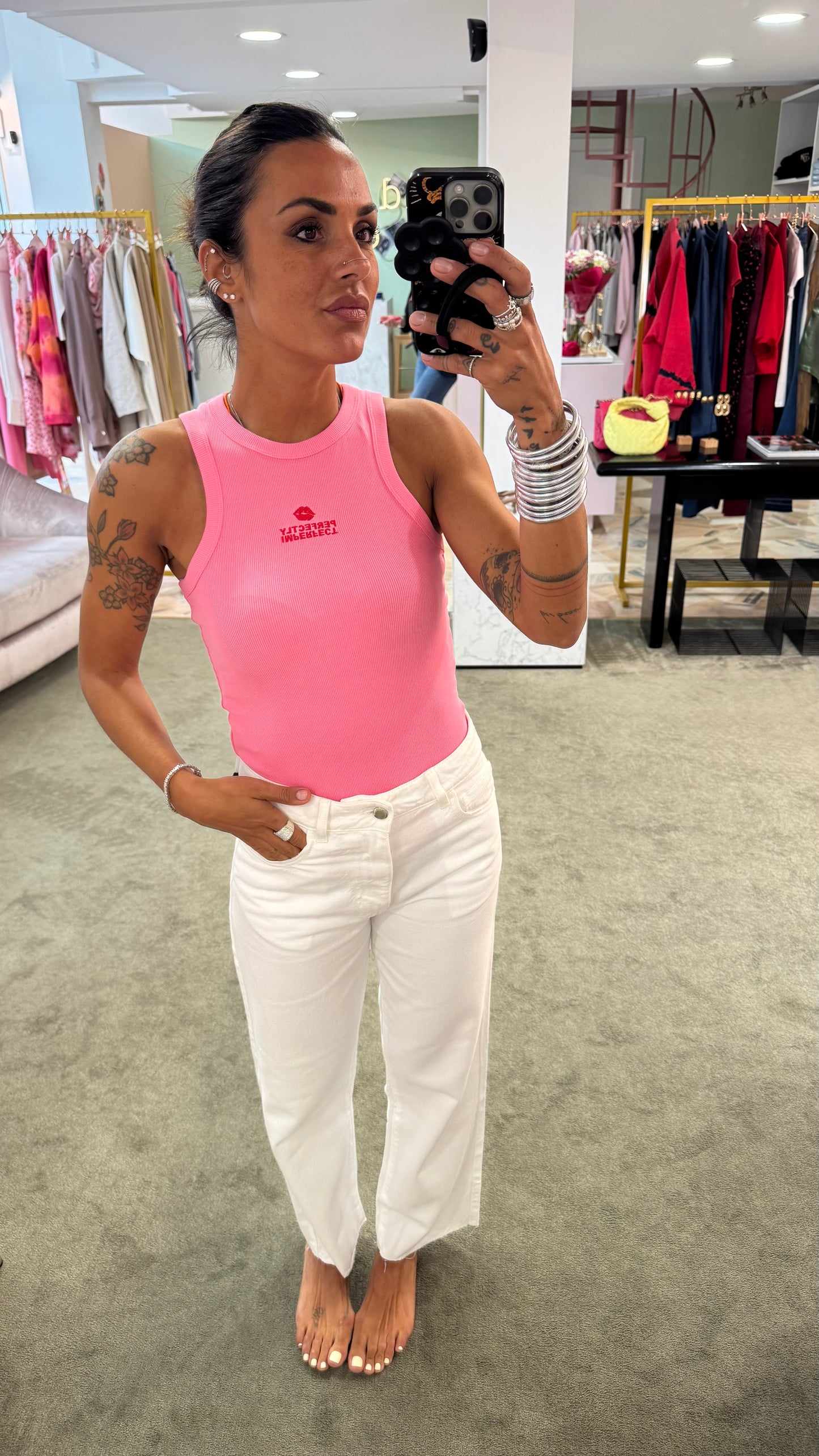 Canotta rosa perfectly imperfect jx