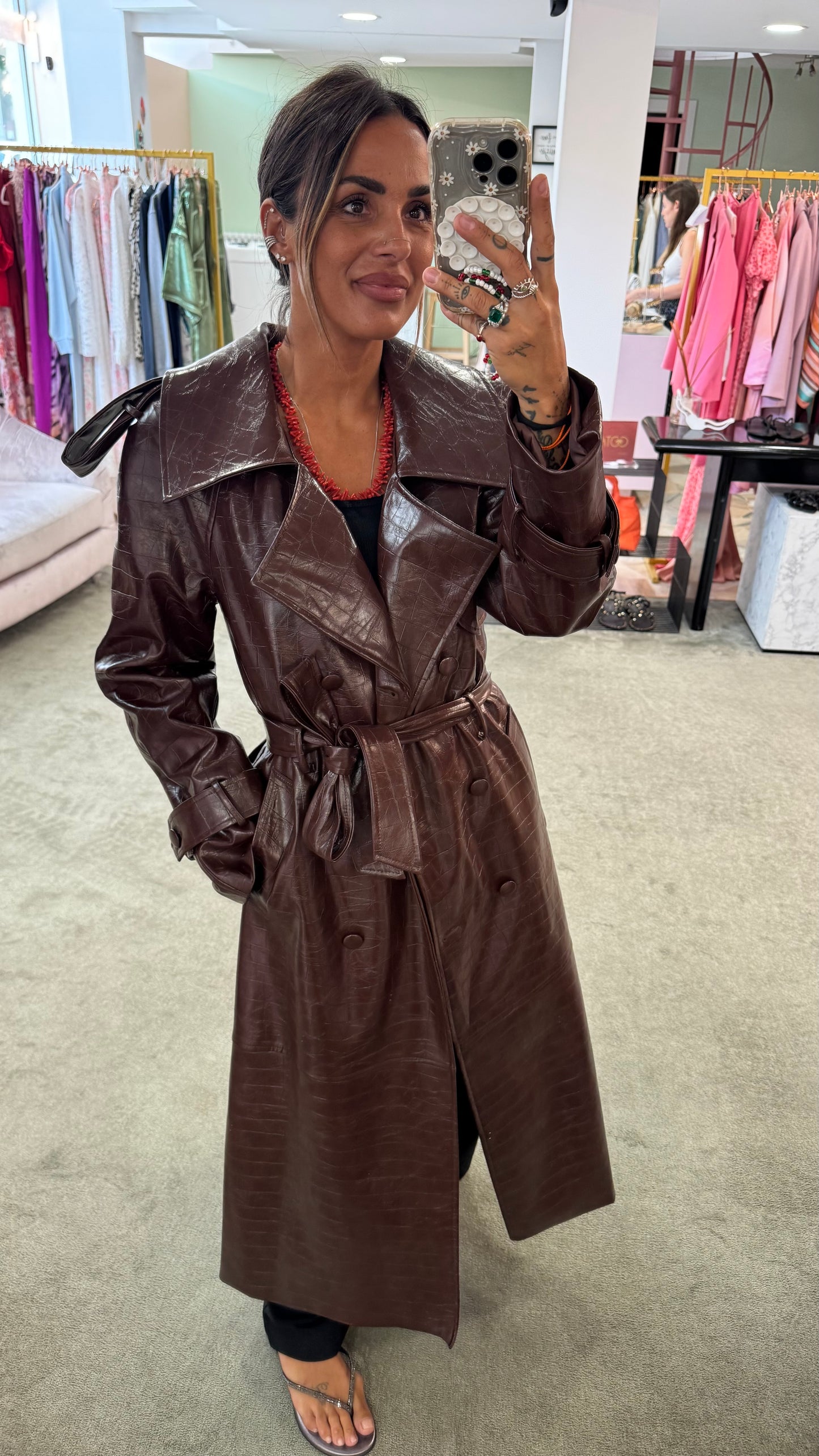 Trench lungo cioccolato crocco Actualee