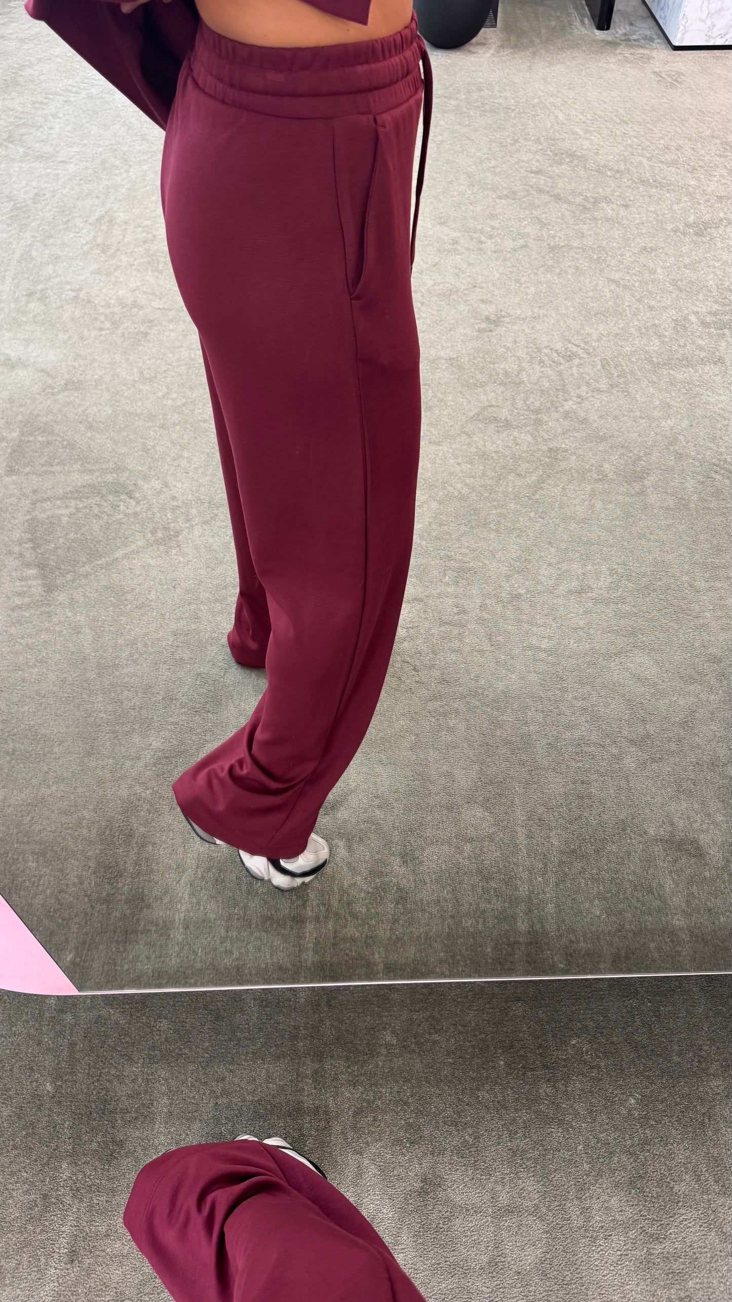 Joggers bordeaux in modal a palazzo sy