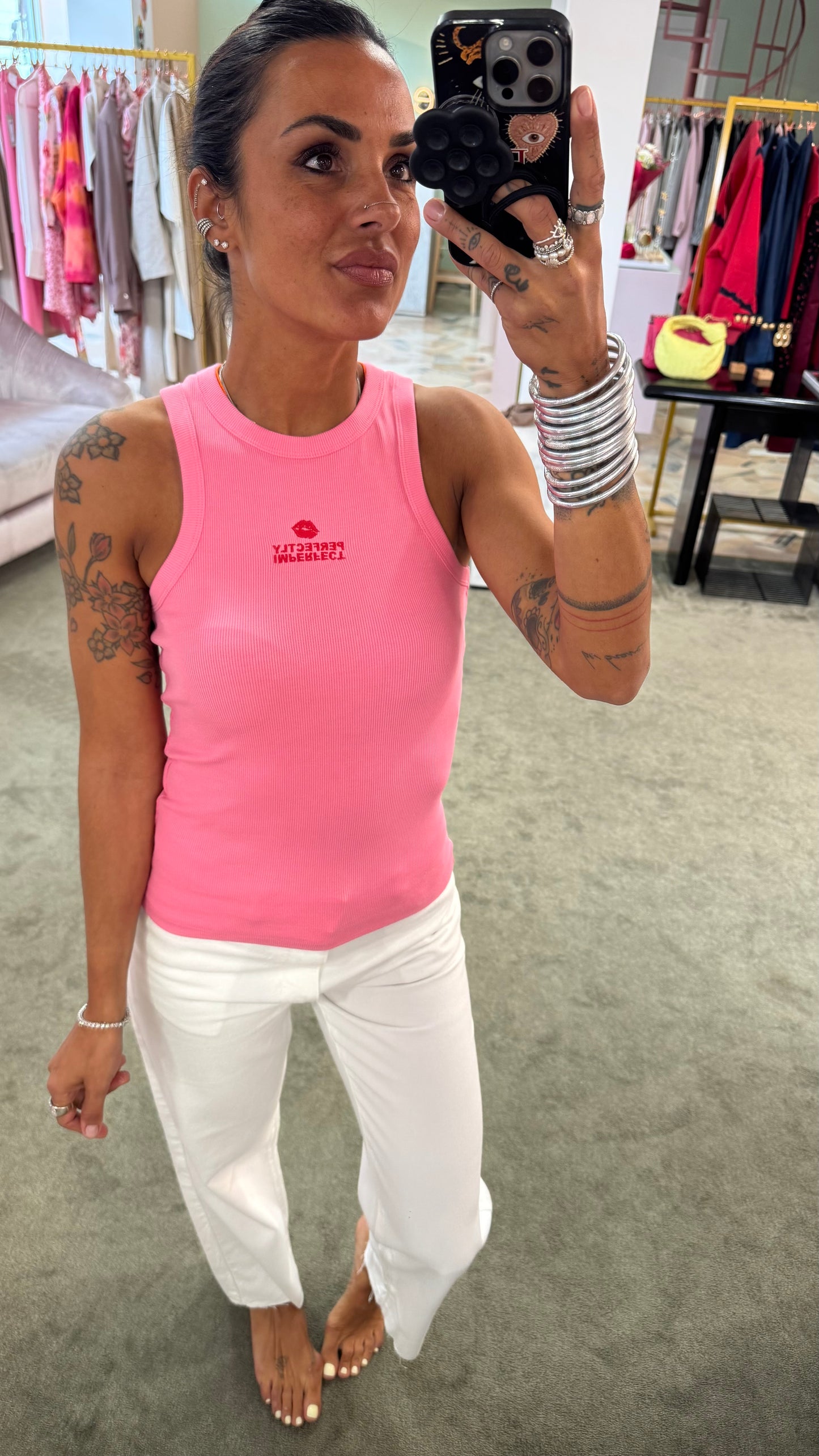 Canotta rosa perfectly imperfect jx