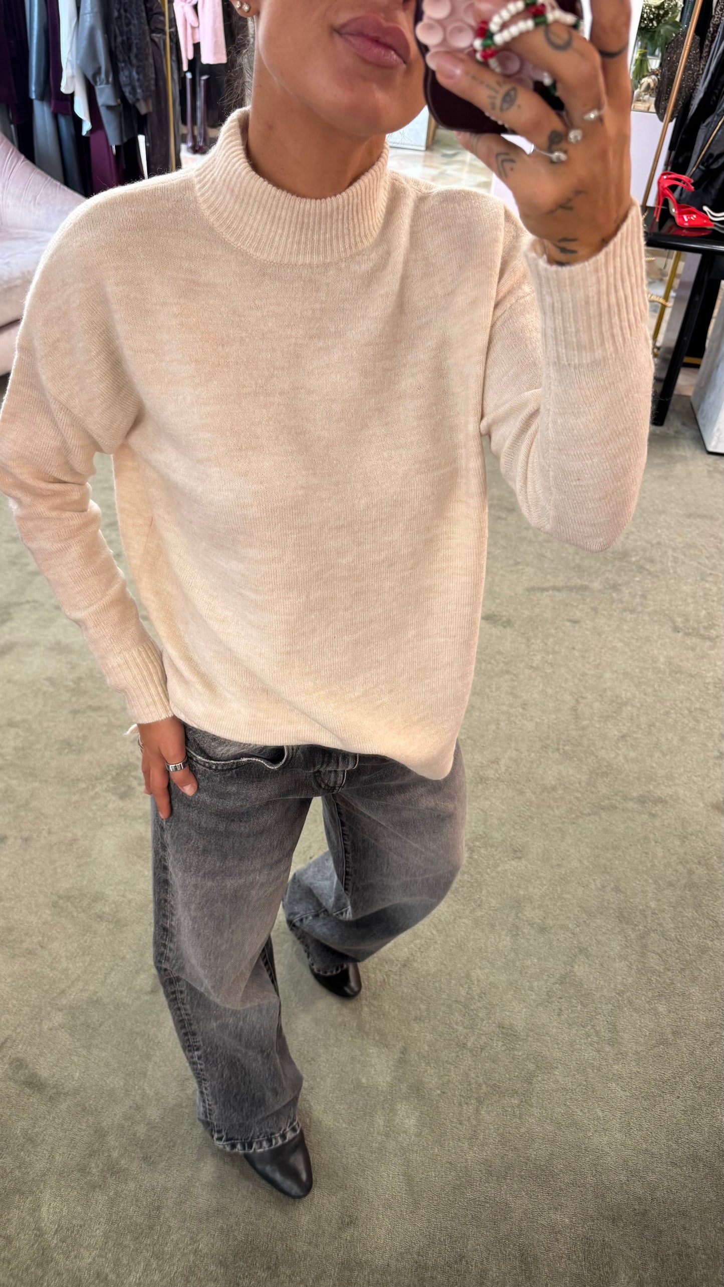 Maglione lupetto burro sy