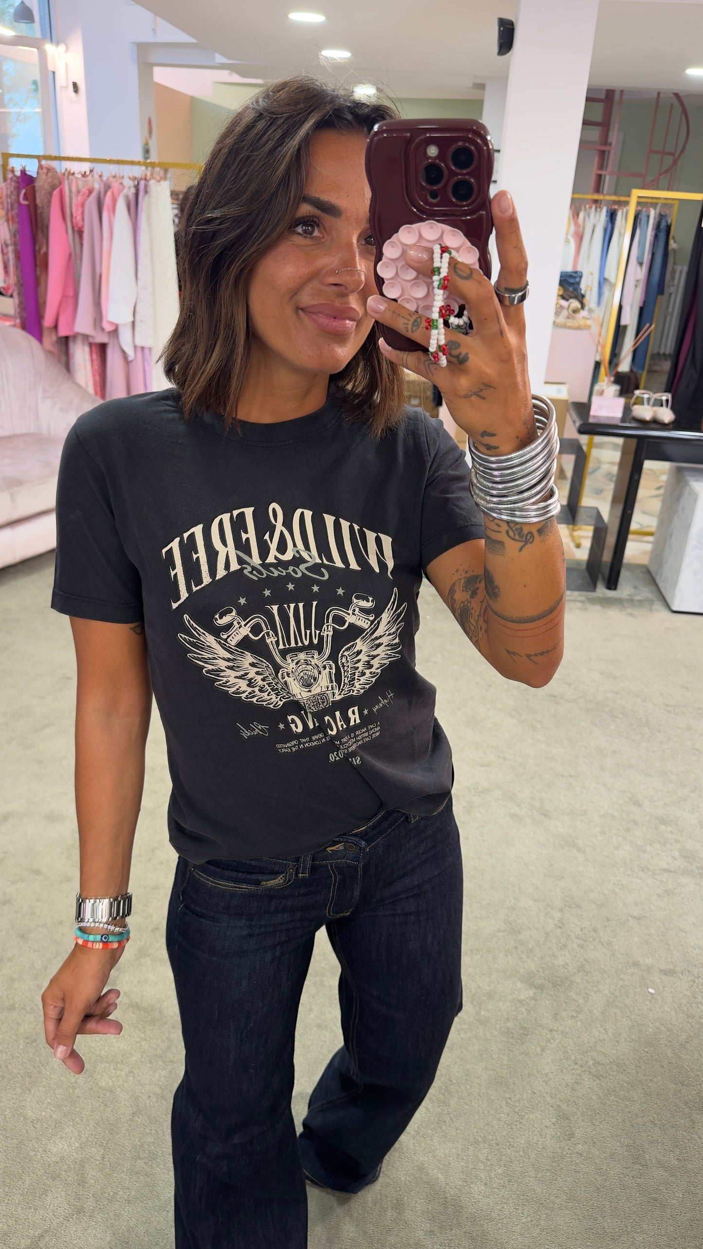 T-shirt nera wild & free jx