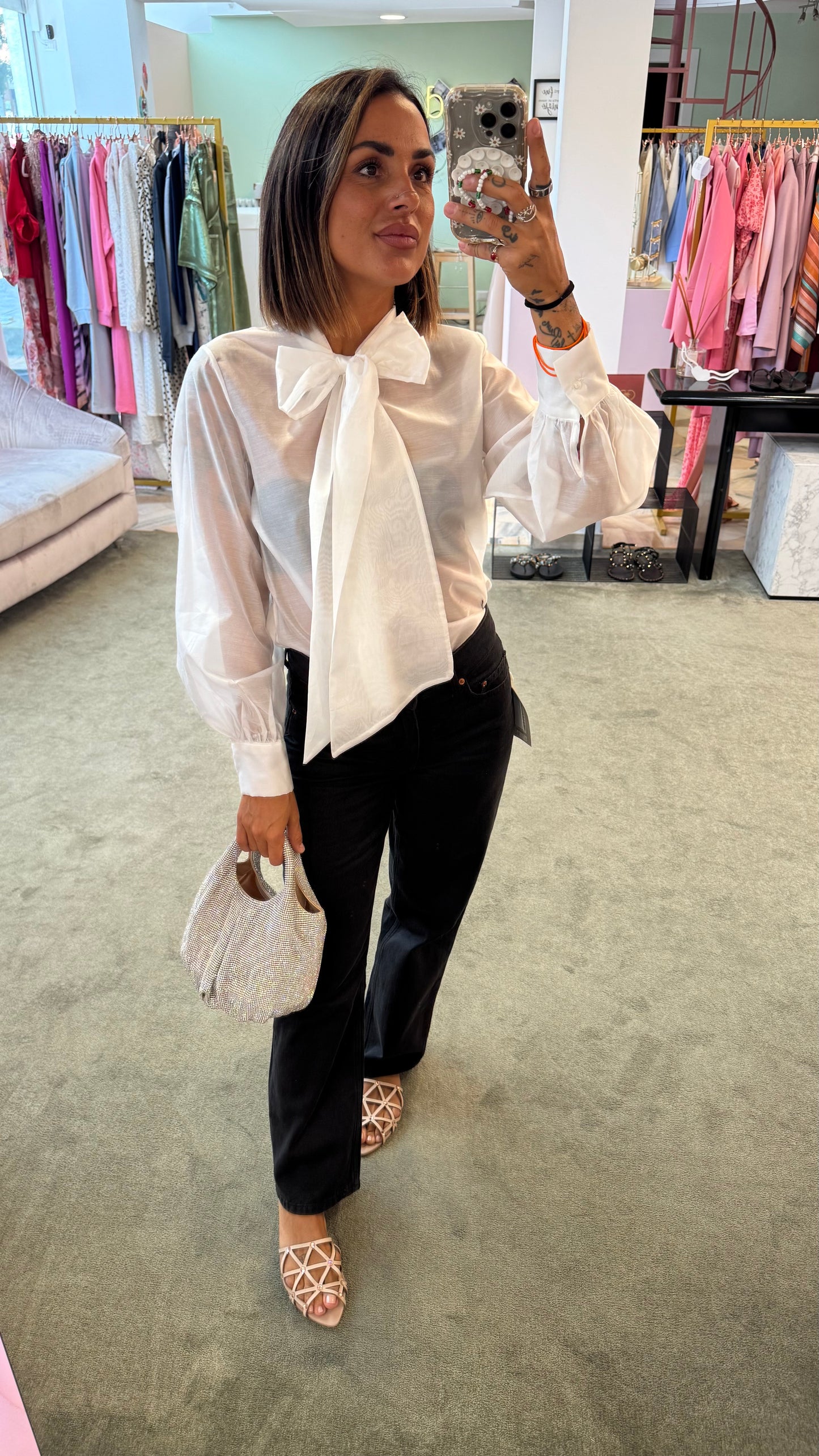 Camicia bianca con fiocco Actualee