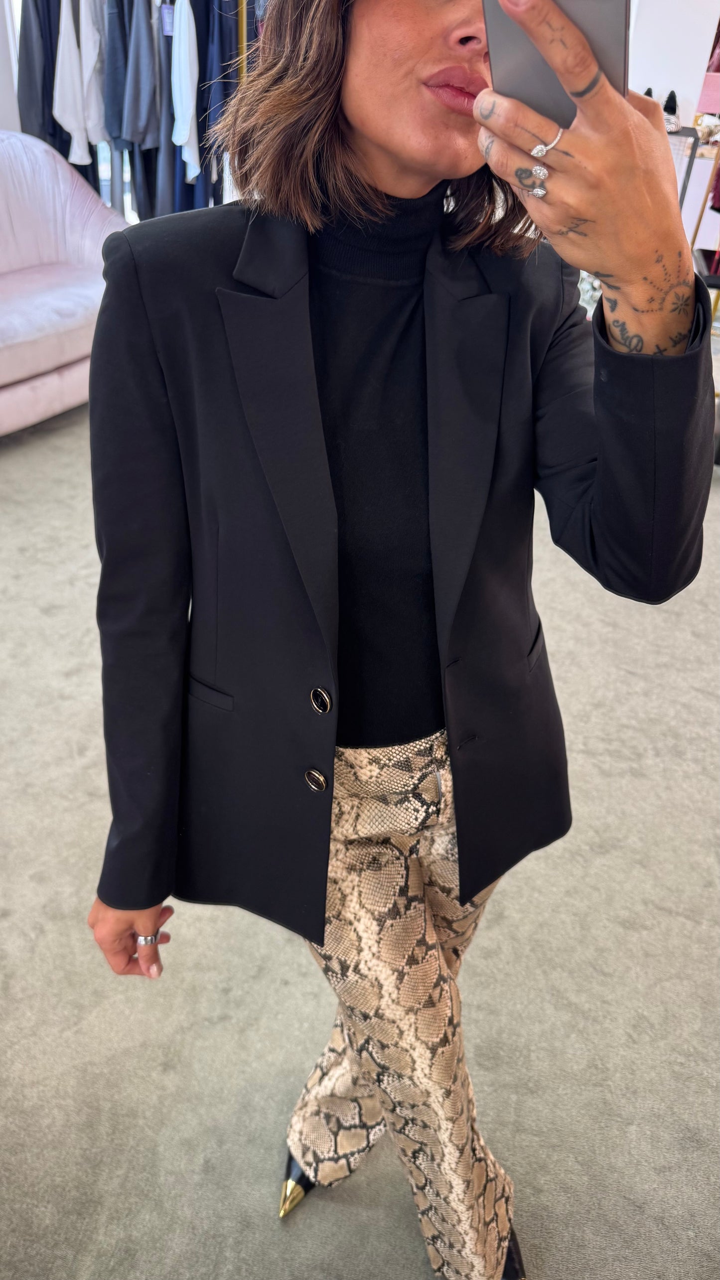 Blazer nero slim due bottoni fr