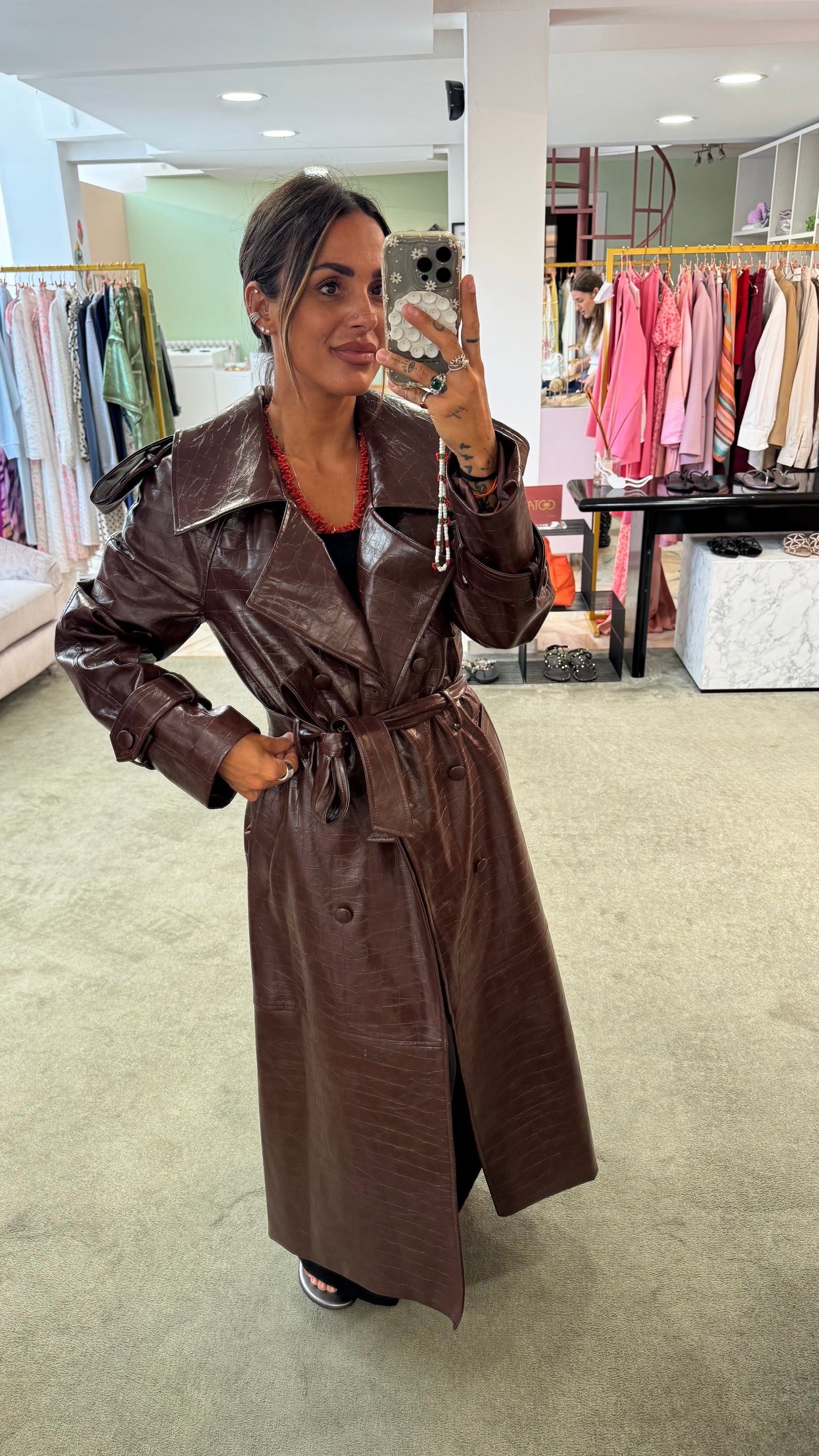 Trench lungo cioccolato crocco Actualee